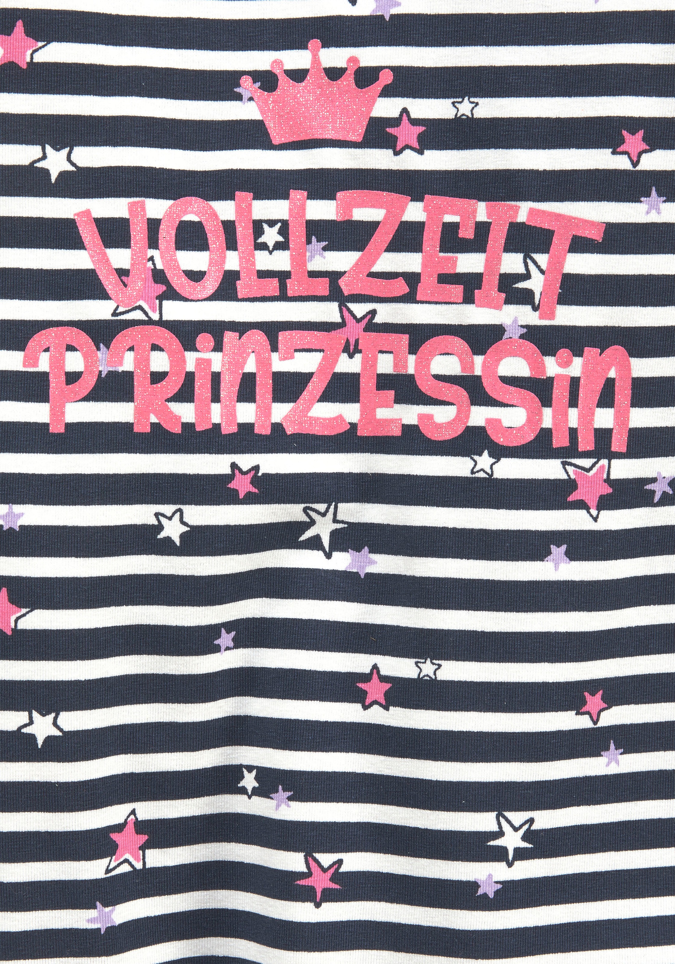 KIDSWORLD Langarmshirt »Vollzeit Prinzessin«, Langarm, Basic-Passform, mit Sternmuster, Rundhalsausschnitt