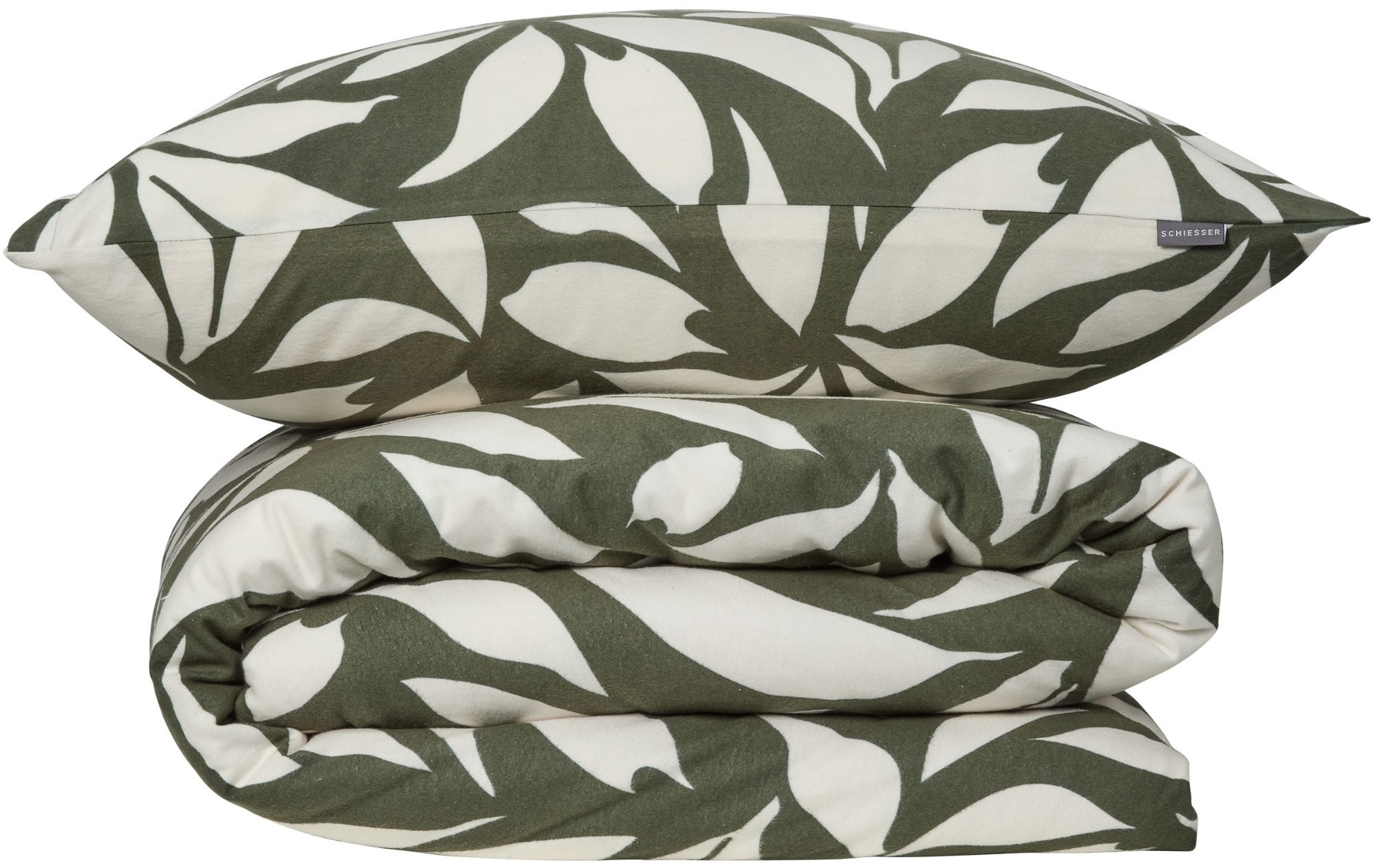 Schiesser Bettwäsche »Leaf aus weichem Baumwollflanell mit floralem Muster« günstig online kaufen