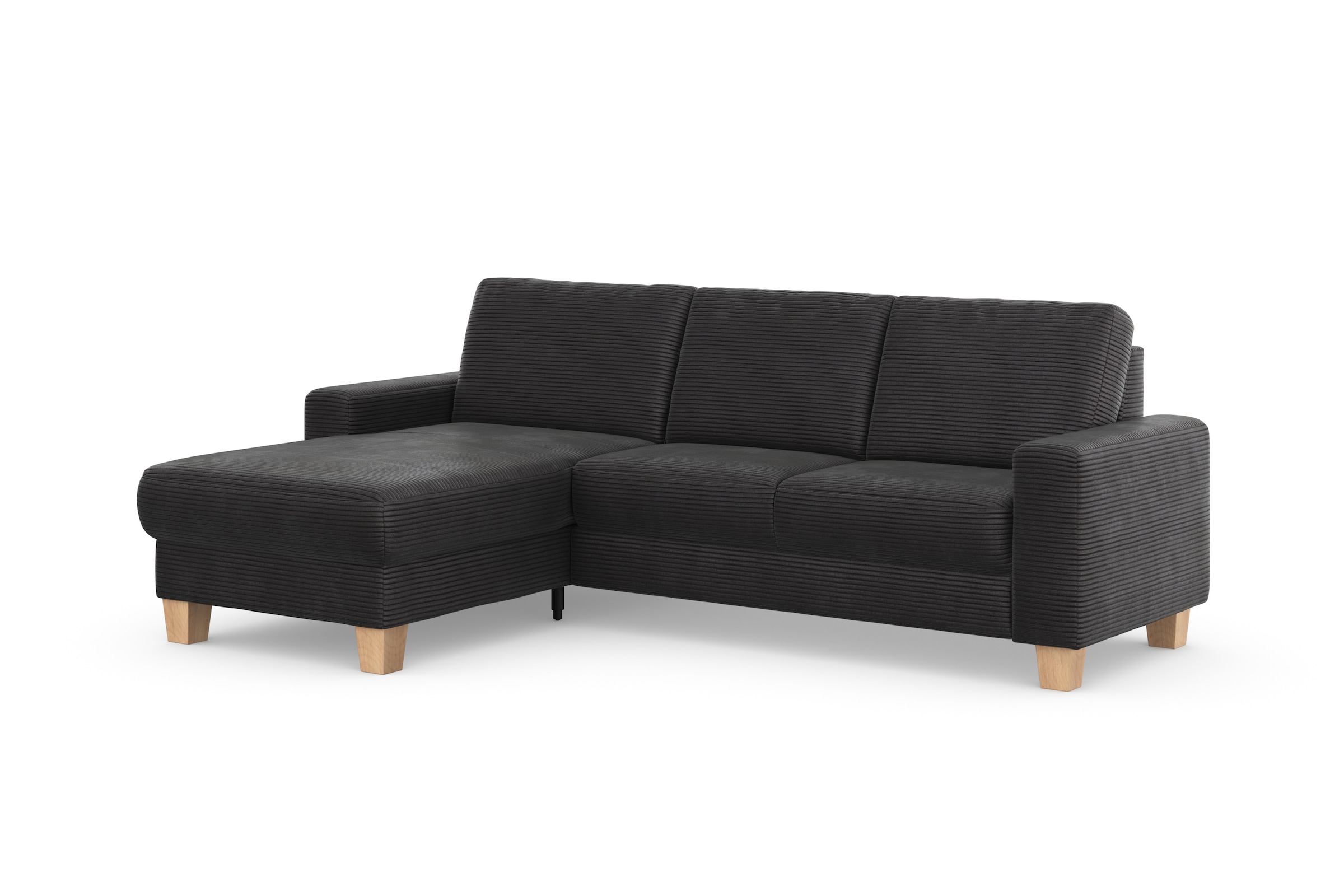 Home affaire Ecksofa »Summer L-Form«, mit Recamiere, mit oder ohne Bettfunktion und Bettkasten, Cord-Bezug