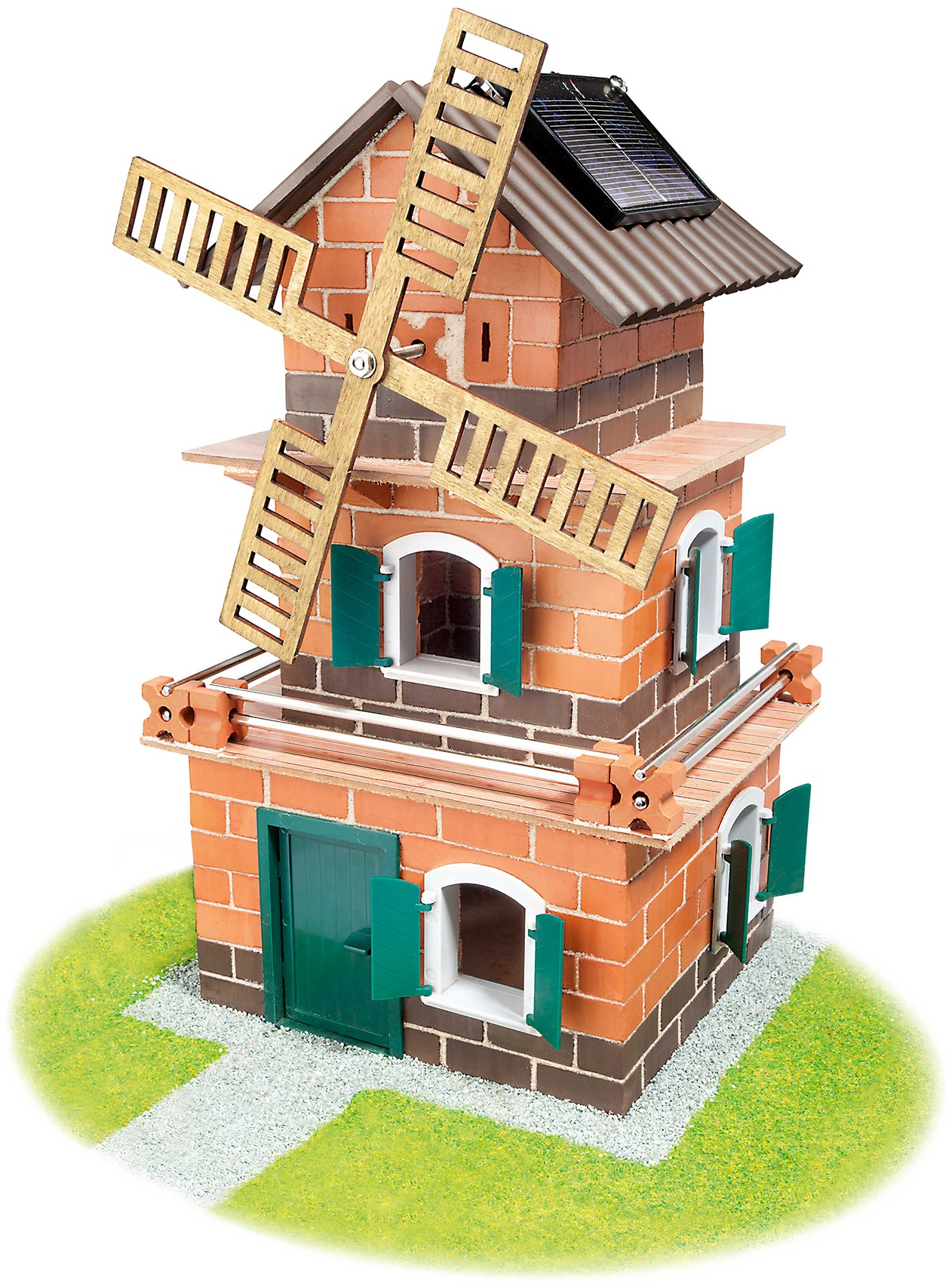 2. Bild von teifoc Steinbaukasten »Solar Haus / Windmühle«, (380 St.), Made in Germany