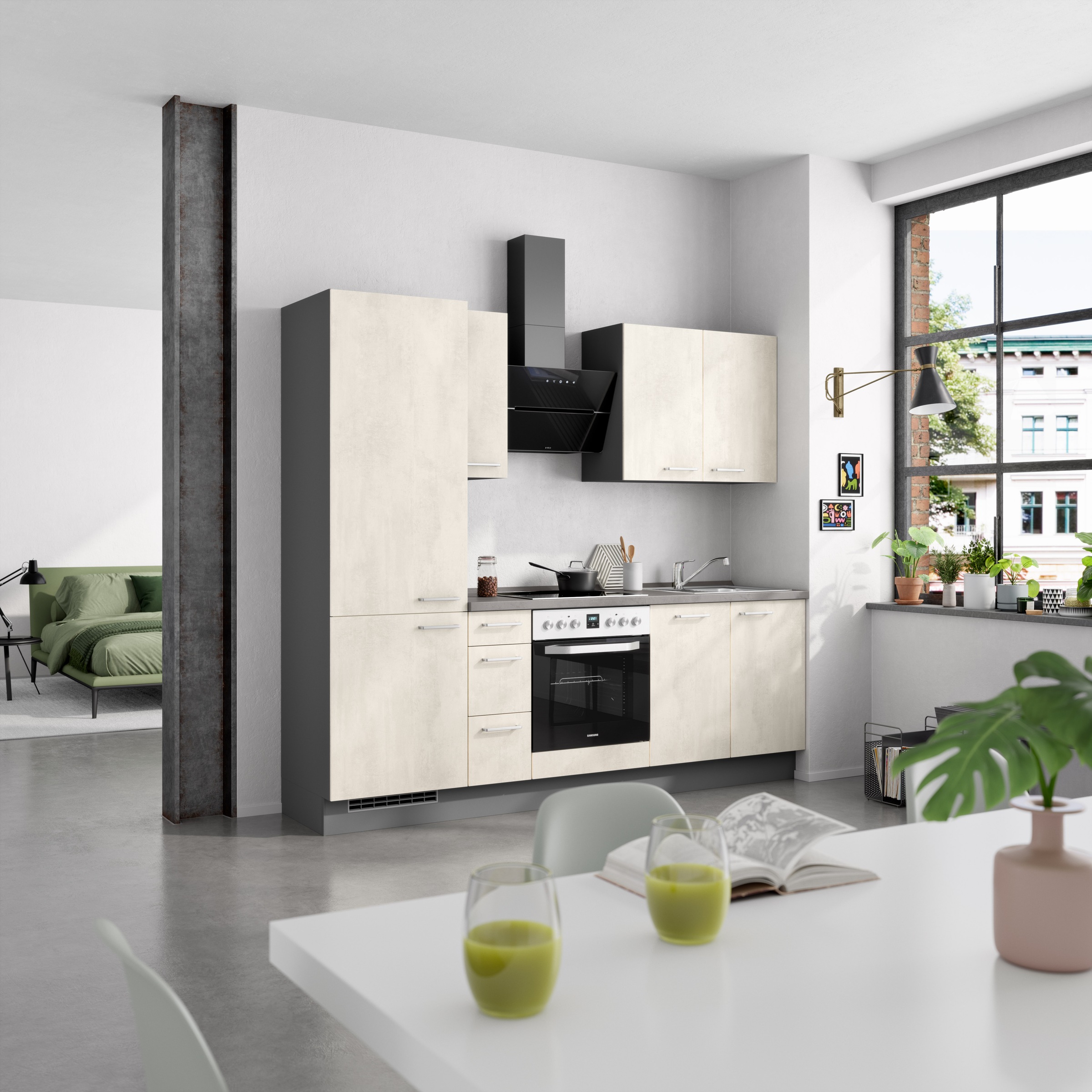 nobilia® Küchenzeile »"Riva II"«, vormontiert, Ausrichtung wählbar, Breite 240 cm, wahlw. mit E-Geräten