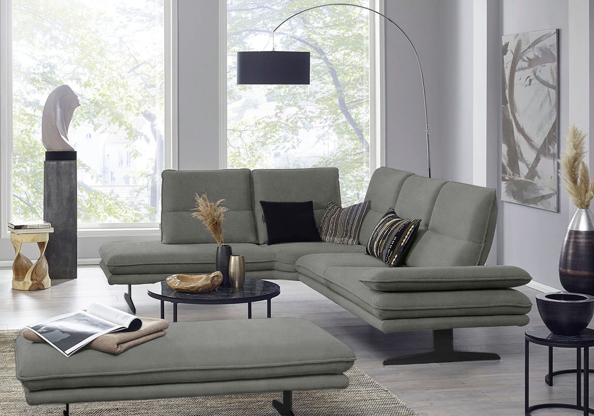 W.SCHILLIG Ecksofa »broadway, Designsofa, toller Sitzkomfort, zeitlos, elegant, L-Form«, Sitztiefenverstellung, Kopfteil- & Seitenteilverstellung, Breite 284cm