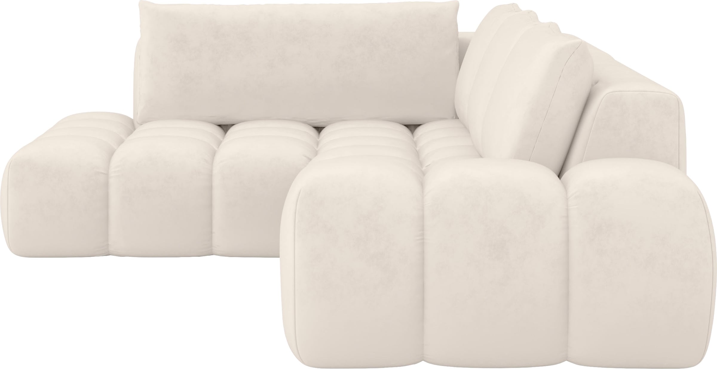 INOSIGN Ecksofa »AZITA Designsofa, elegant und bequem L-Form, Bubble-Optik«, lose Rückenkissen, traumhafte Steppung, Maße B/T/H: 352/210/72 cm