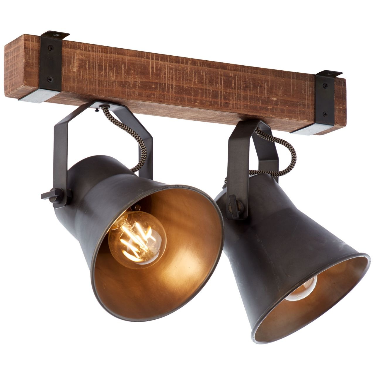 Brilliant Deckenstrahler »Plow« E27 1 Stk. Spotbalken 2flg schwarz stahl