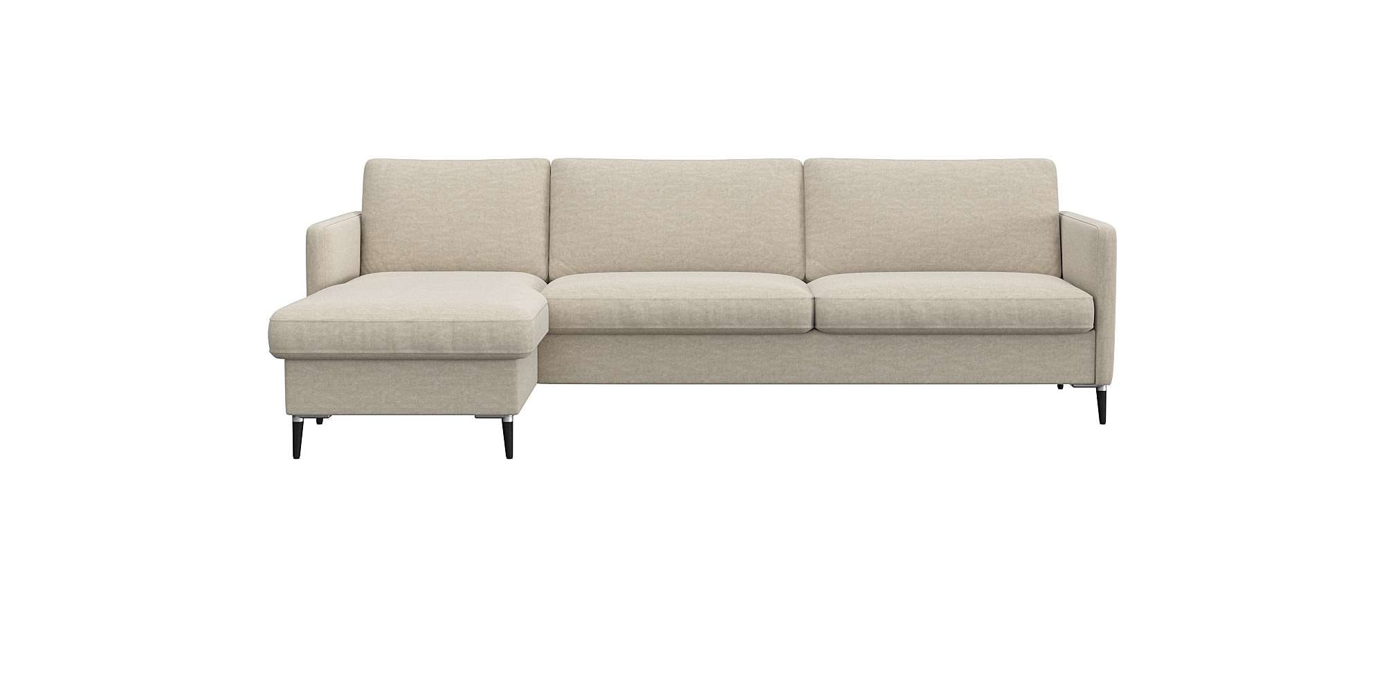 FLEXLUX Ecksofa »Fiore, L-Form«, schmale Armlehnen, Kaltschaum, Füße Alu+sc günstig online kaufen