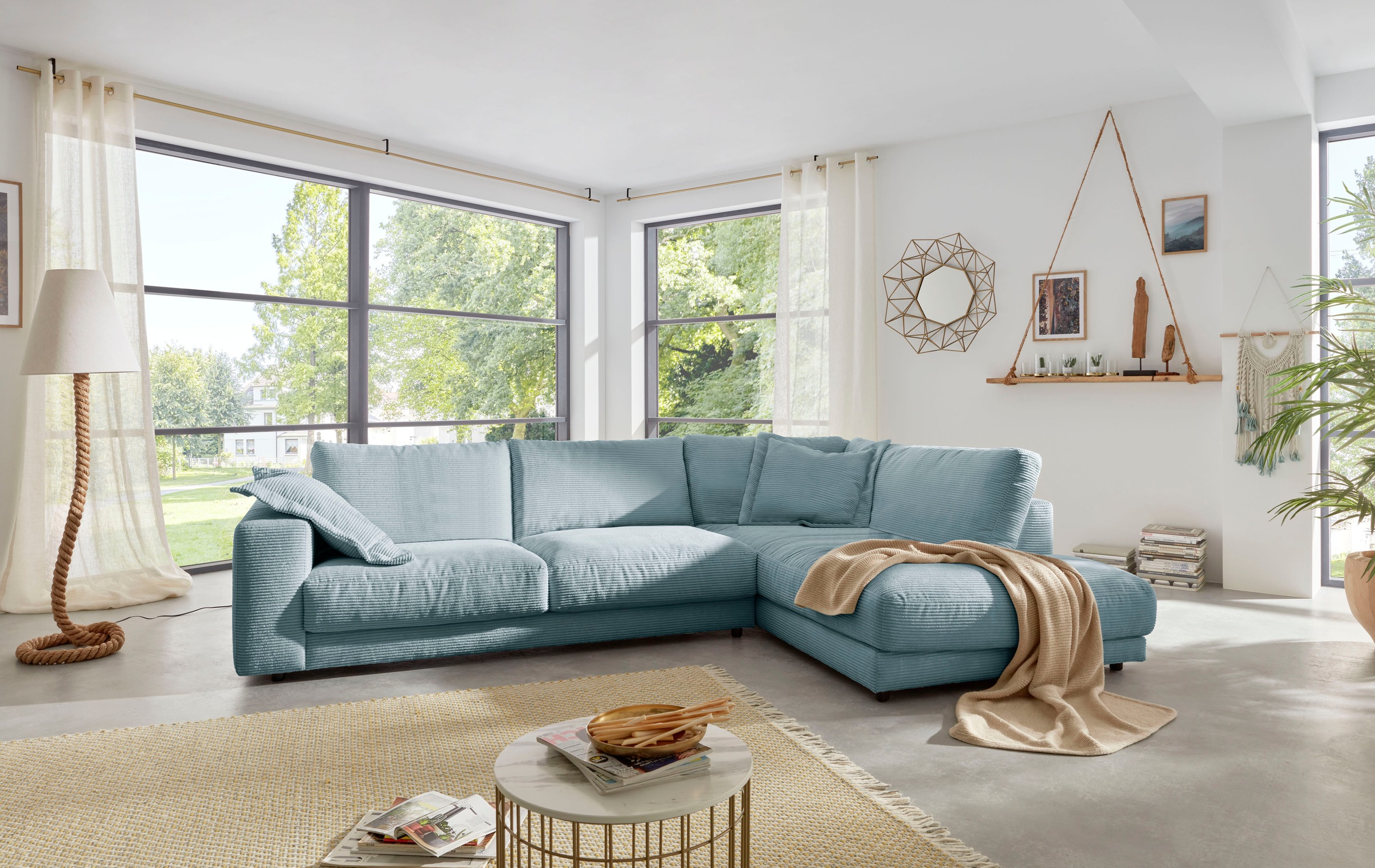 Places of Style Ecksofa »Enisa XXL B/T/H: 325/224/85 cm L-Form«, Kuschelig, günstig online kaufen