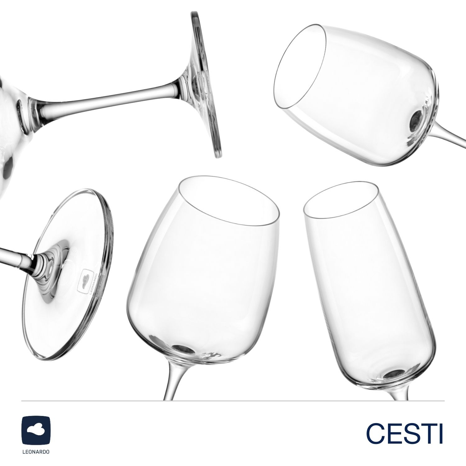 LEONARDO Gläser-Set »CESTI + Poliertuch, 13-teilig«, (Set, 13 tlg.), 4 Sektgläser, 4 Rieslinggläser und 4 Weißweingläser mit Poliertuch
