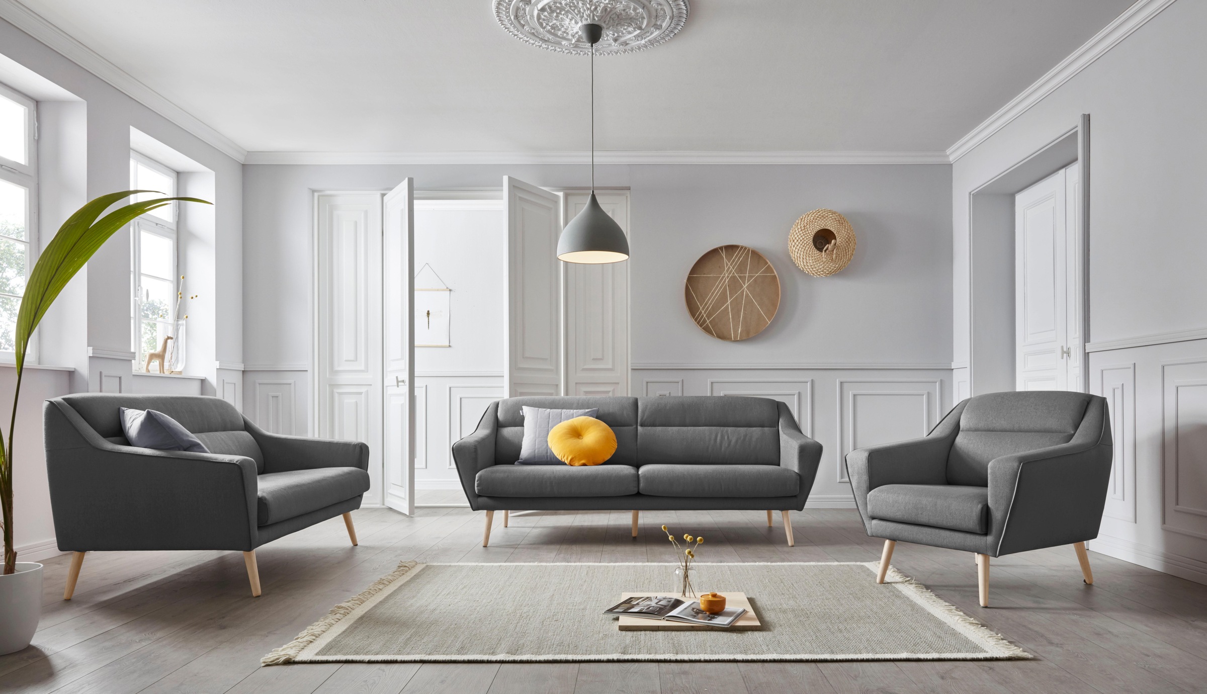 andas 2-Sitzer »Bille«, mit Naht im Rückenkissen und Eiche-Beinen, Design by Morten Georgsen