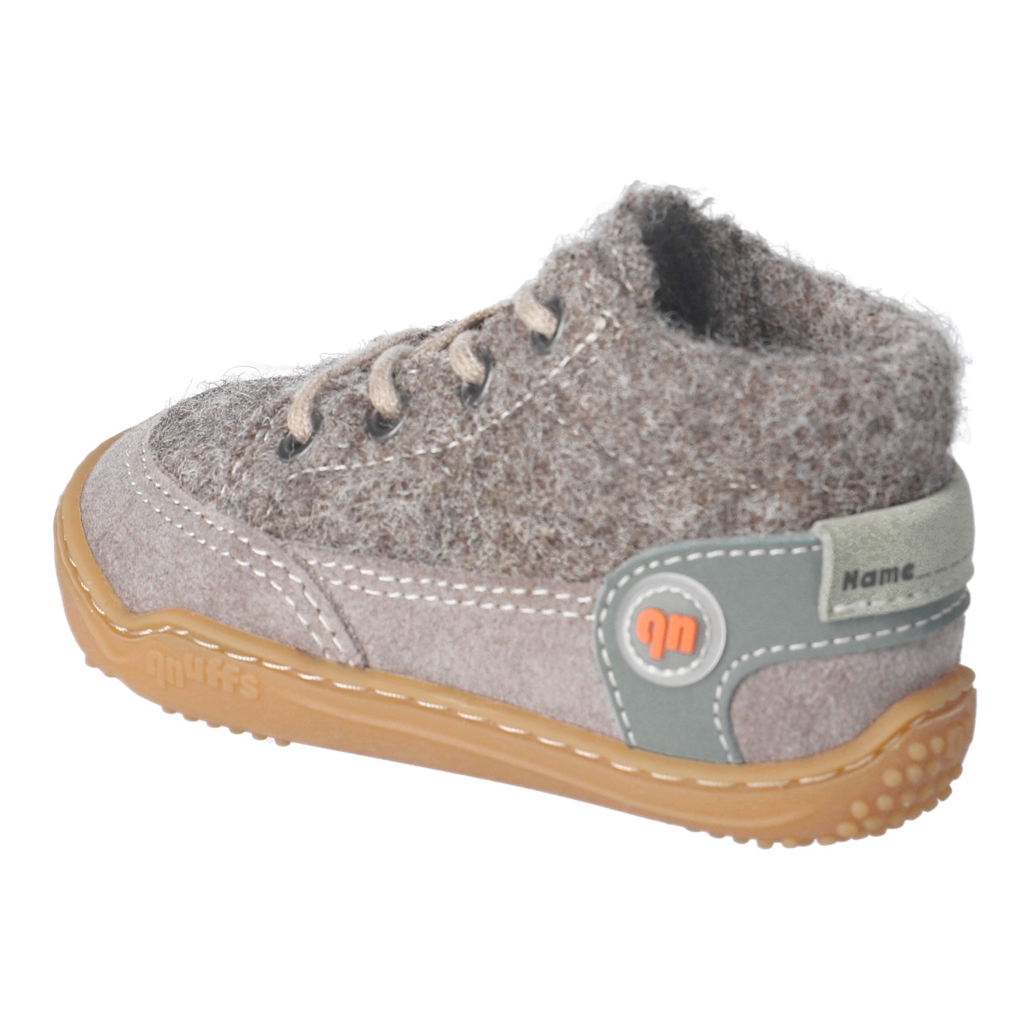 qnuffs Barfußschuh »WEIDE«  Schnürschuh mit Namenschild an der Rückseite