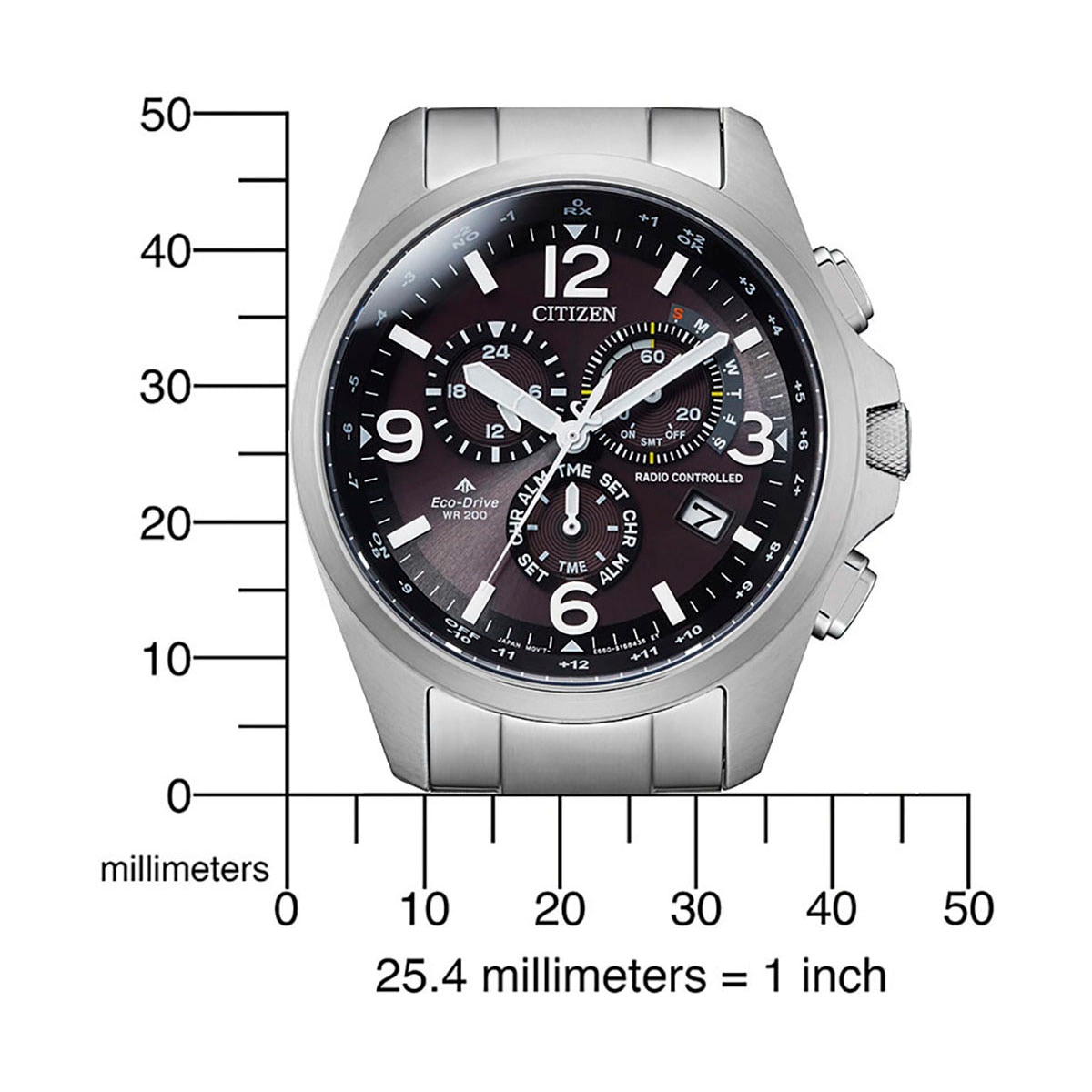 Citizen Funkchronograph »Promaster Land«, Armbanduhr, Herrenuhr, Solar, Datum, Stoppfunktion, Saphirglas