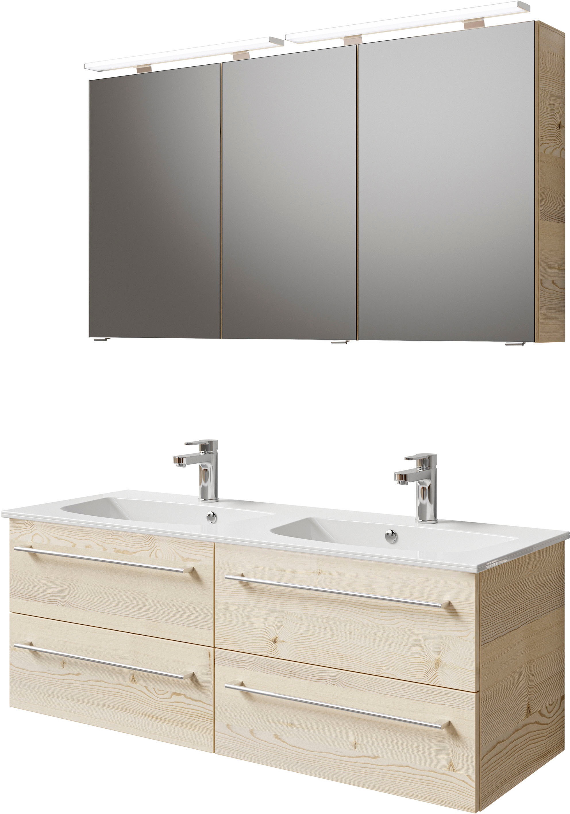 Saphir Badmöbel-Set »Serie 6025 2-teilig Mineralmarmor-Waschtisch mit LED-S günstig online kaufen