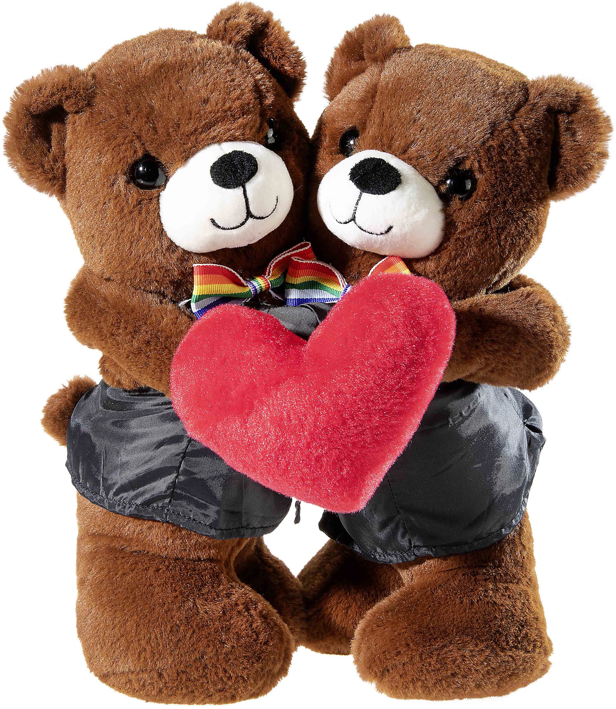 Heunec® Kuscheltier »Hochzeitsbärenpaar Bär & Bär, braun«, mit Regenbogenfliegen