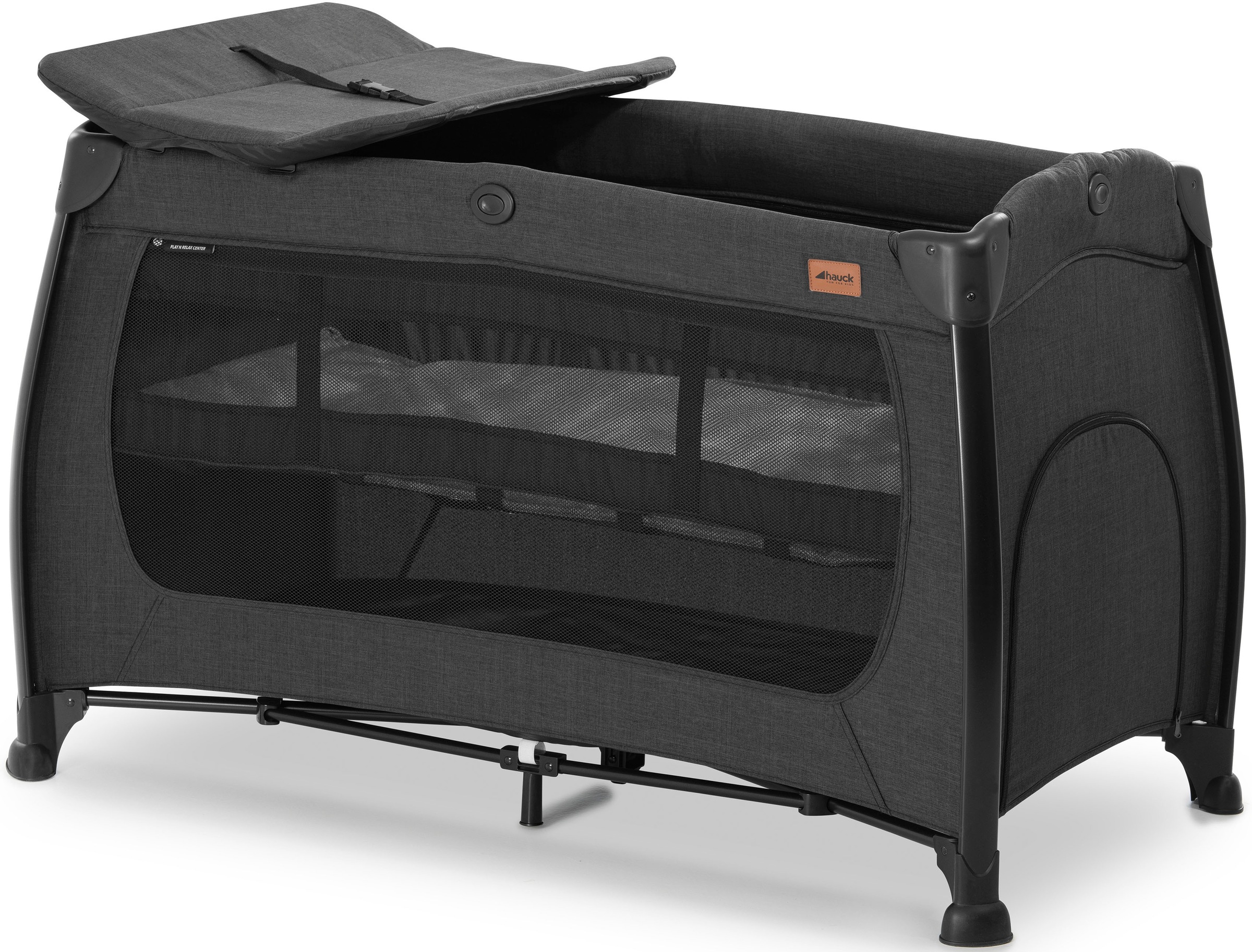 Hauck Baby-Reisebett »Play N Relax Center - melange black«, inkl. Transporttasche