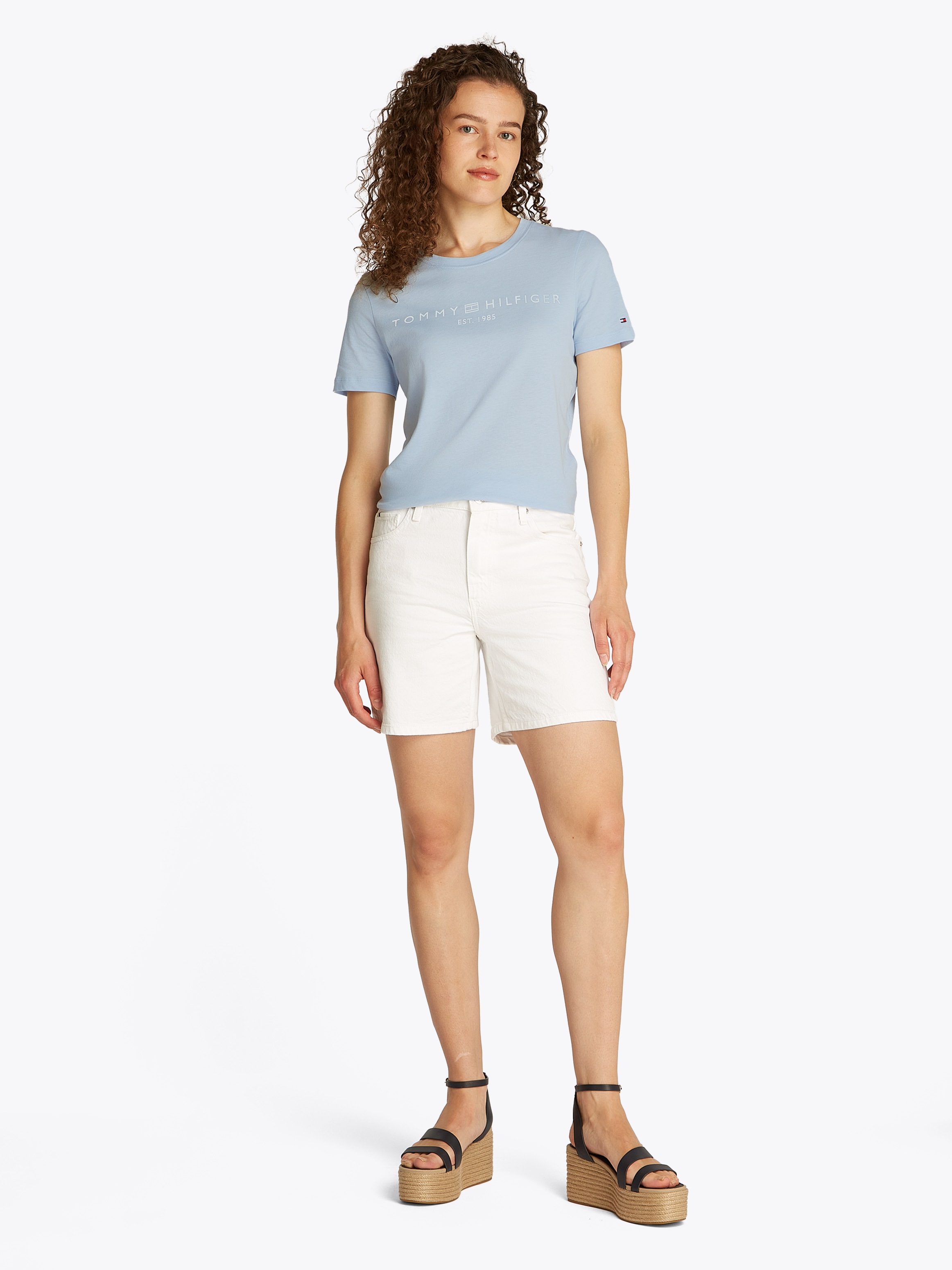 Tommy Hilfiger T-Shirt »REG CORP LOGO C-NK SS«, mit Logoschriftzug