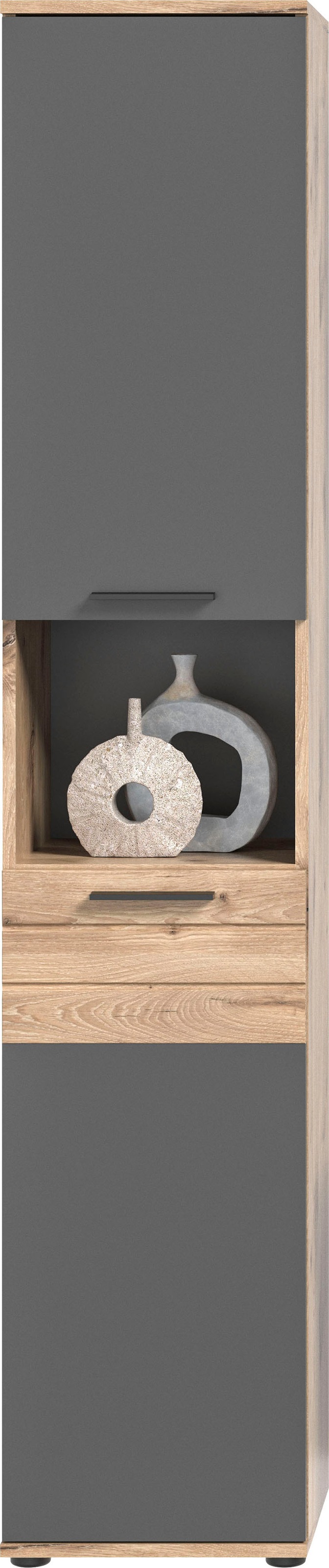 INOSIGN Badmöbel-Set »Riga, 5 teilig, inklusive LED Beleuchtung, bestehend aus:«, (Set, 5 St.), Hochschrank, WBU, Spiegelschrank, Unterschrank, Hängeschrank
