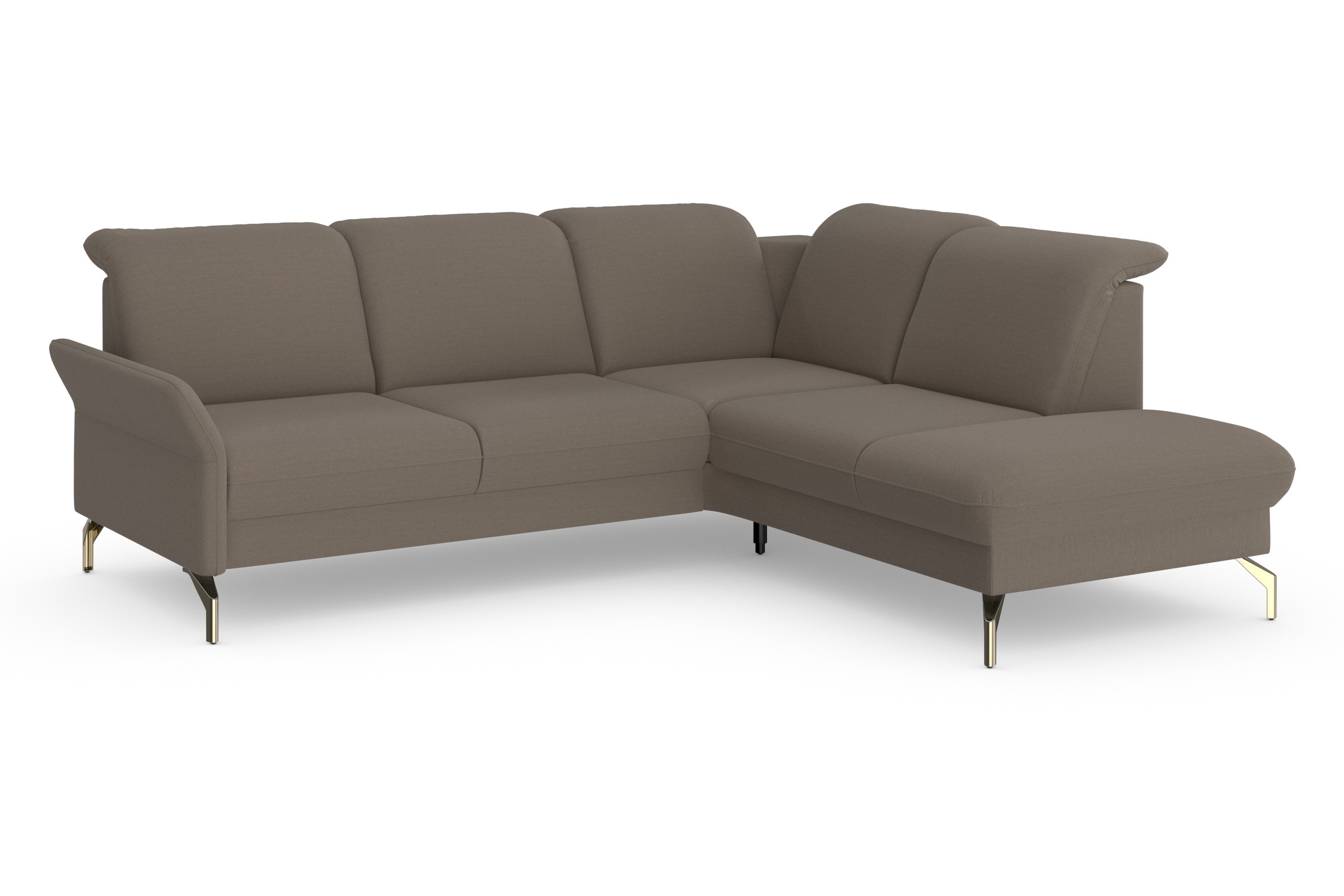 sit&more Ecksofa »Fashion L-Form«, wahlweise mit Kopfteilverstellung, Vorziehsitz, motorisch, Nickelfüße