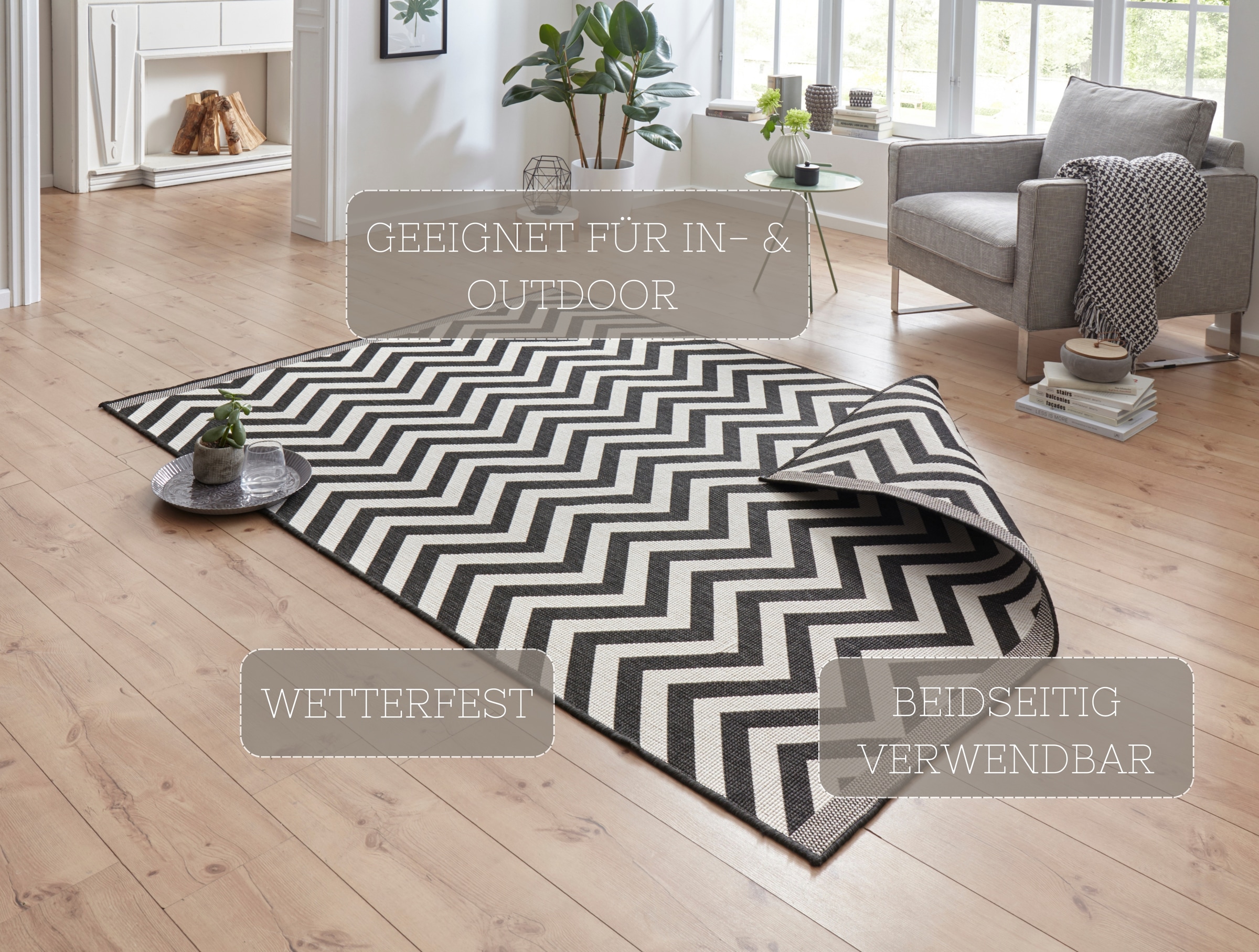 NORTHRUGS Teppich »Palma Wendeteppich«, rechteckig, 5 mm Höhe, In-& Outdoor günstig online kaufen