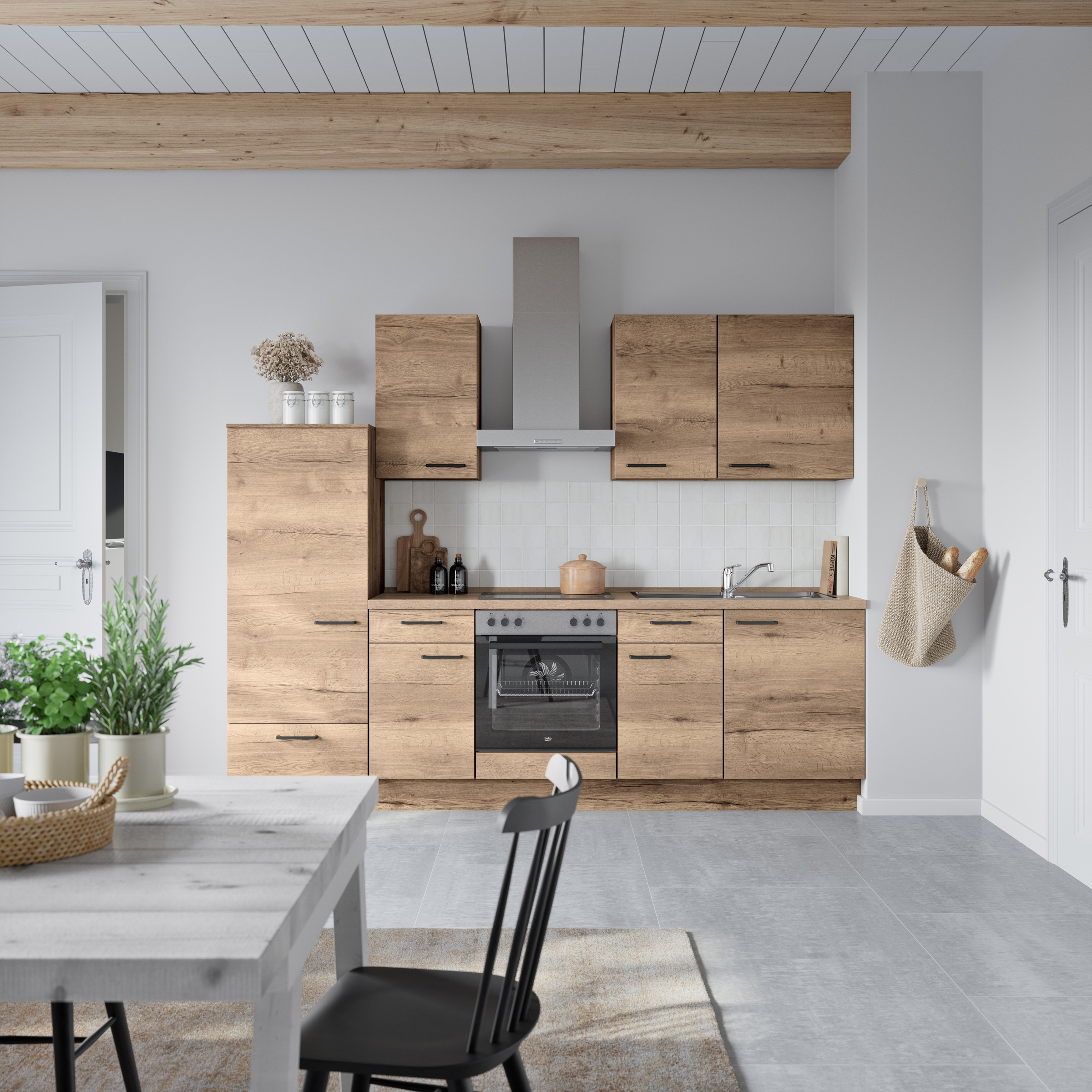 nobilia® Küchenzeile »"Structura I"«, vormontiert, Ausrichtung wählbar, Bre günstig online kaufen