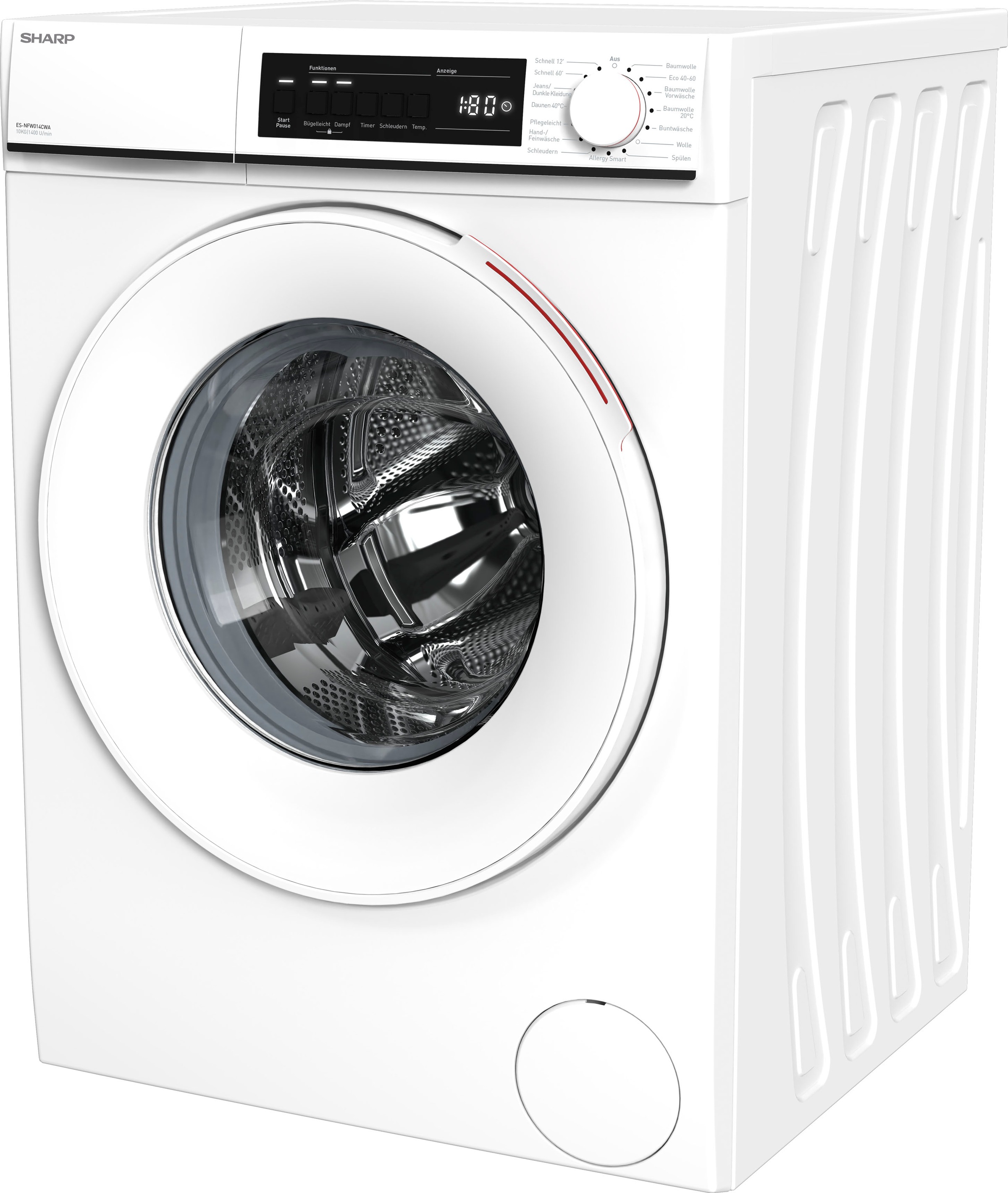 Sharp Waschmaschine »ES-NFW014CWA-DE«, 10 kg, 1400 U/min
