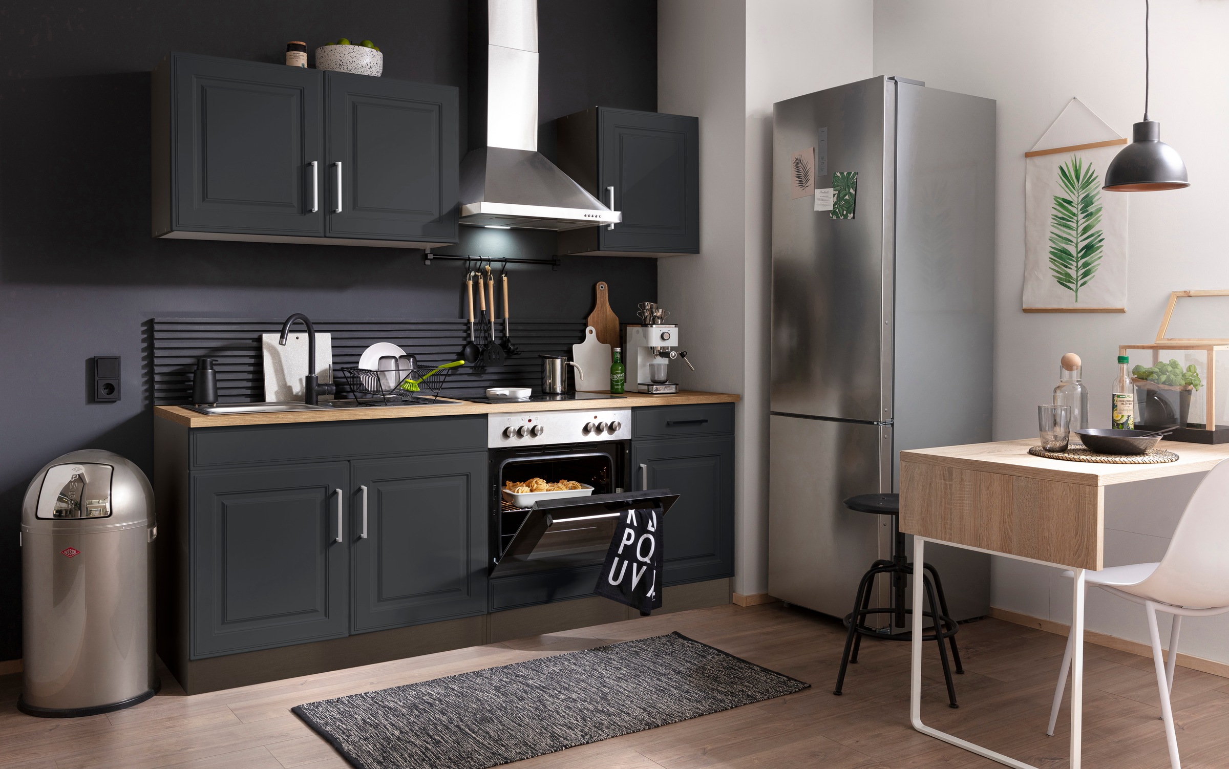 HELD MÖBEL Küchenzeile »Stockholm«, Breite 210 cm, mit hochwertigen MDF Fro günstig online kaufen