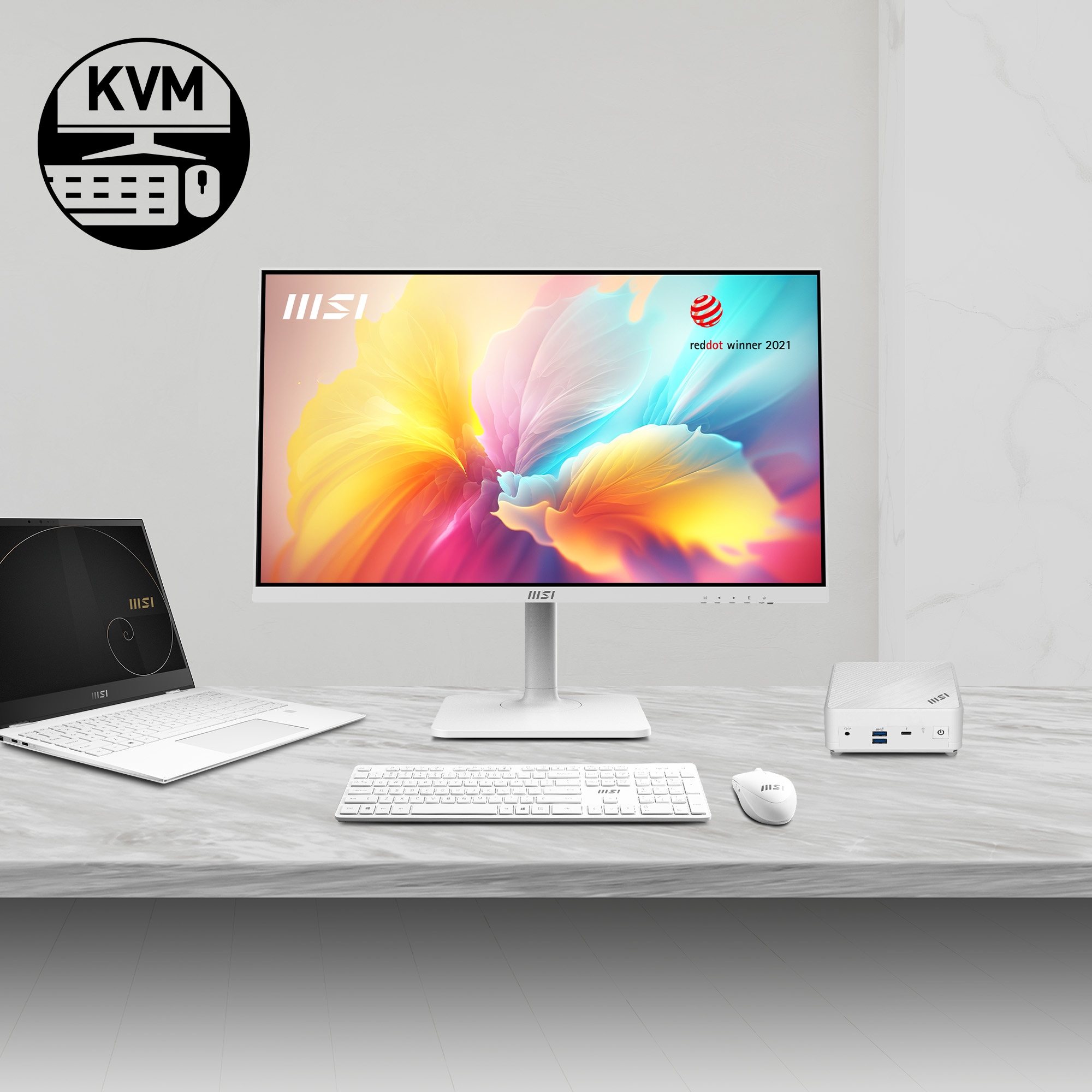 MSI LED-Monitor »Modern MD272QXP«, 69 cm/27 Zoll, 2560 x 1440 px, WQHD, 1 ms Reaktionszeit, 100 Hz, höhenverstellbar, 3 Jahre Herstellergarantie, USB-C