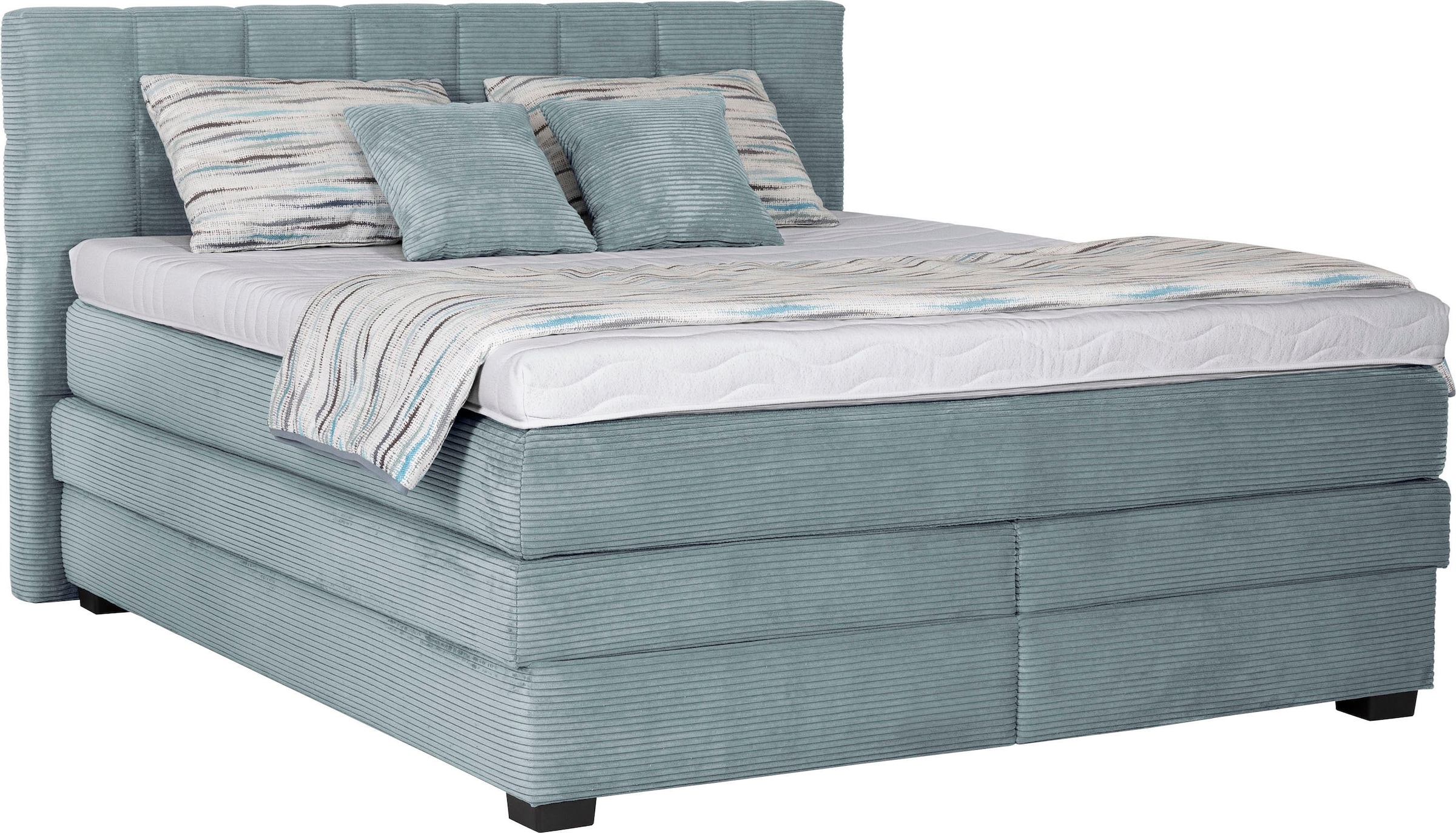 Die PlanBar Boxspringbett »OC-ON21088« inkl. Matratzen u. Bonellfederkern Unterbau, Stauraum, 160/180x200cm