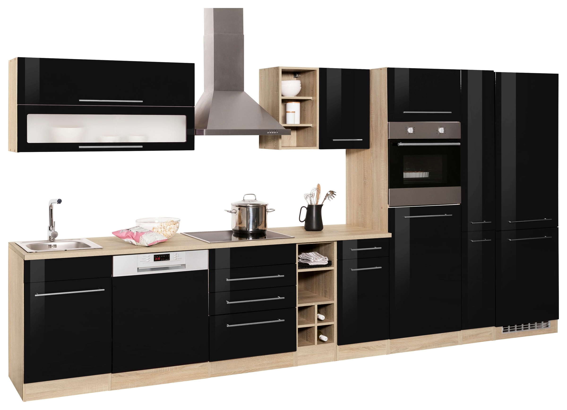 KOCHSTATION Küchenzeile »KS-Eton«, mit E-Geräten, Breite 390 cm