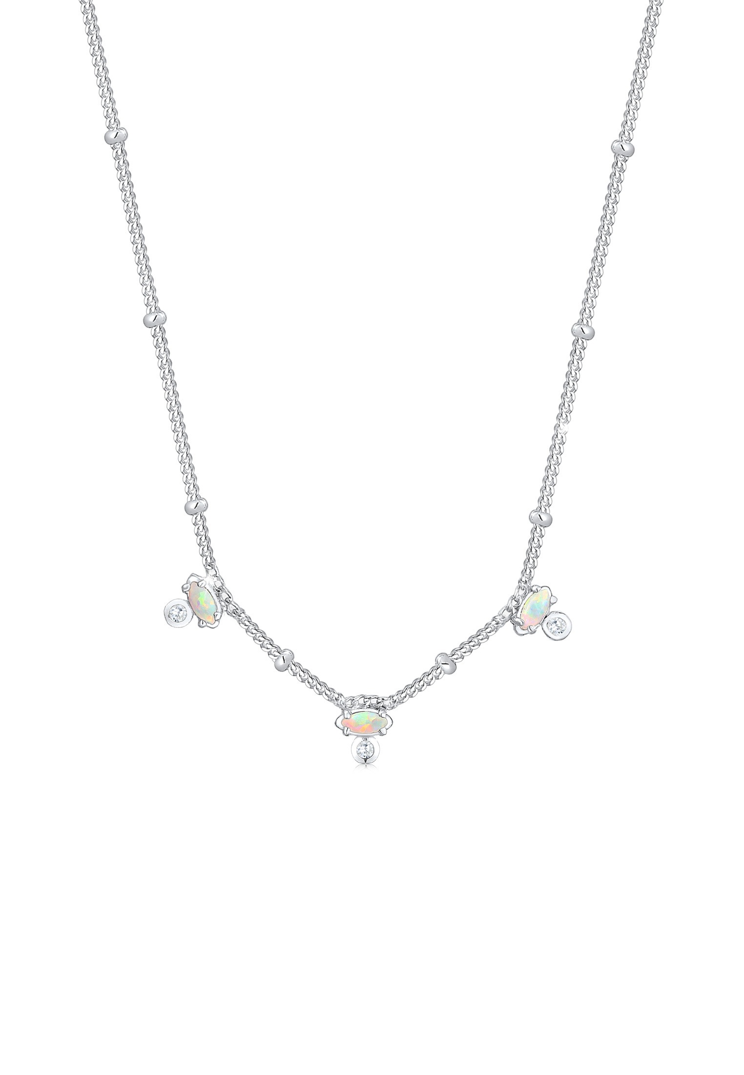 Elli Collierkettchen »Vintage Synthetischer Opal Zirkonia 925er Silber«