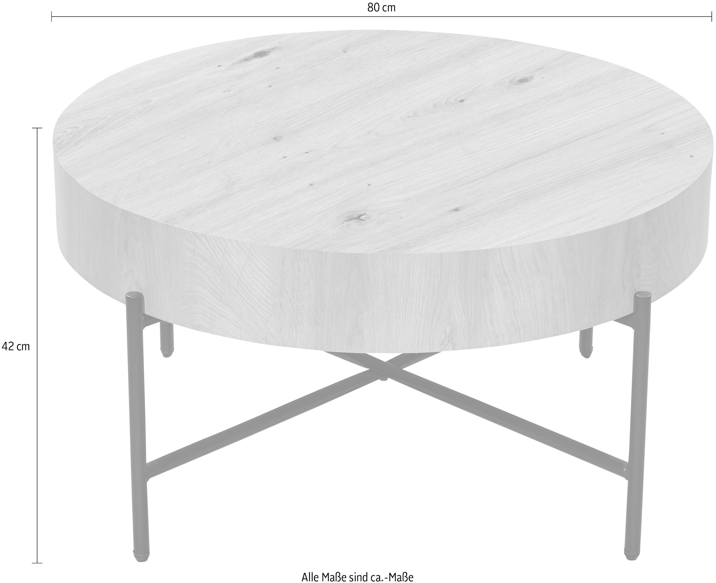 Stolkom Couchtisch »Antonia Couchtisch Ø/H 80x42 cm« 1 Stk. tlg. Durchmesser 80, 4-Fuß Metallgestell