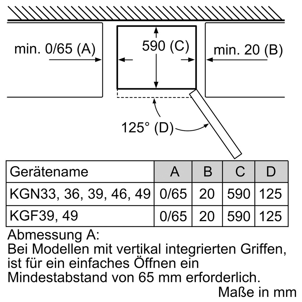 BOSCH Kühl-/Gefrierkombination, KVN36CXEA, 186 cm hoch, 60 cm breit