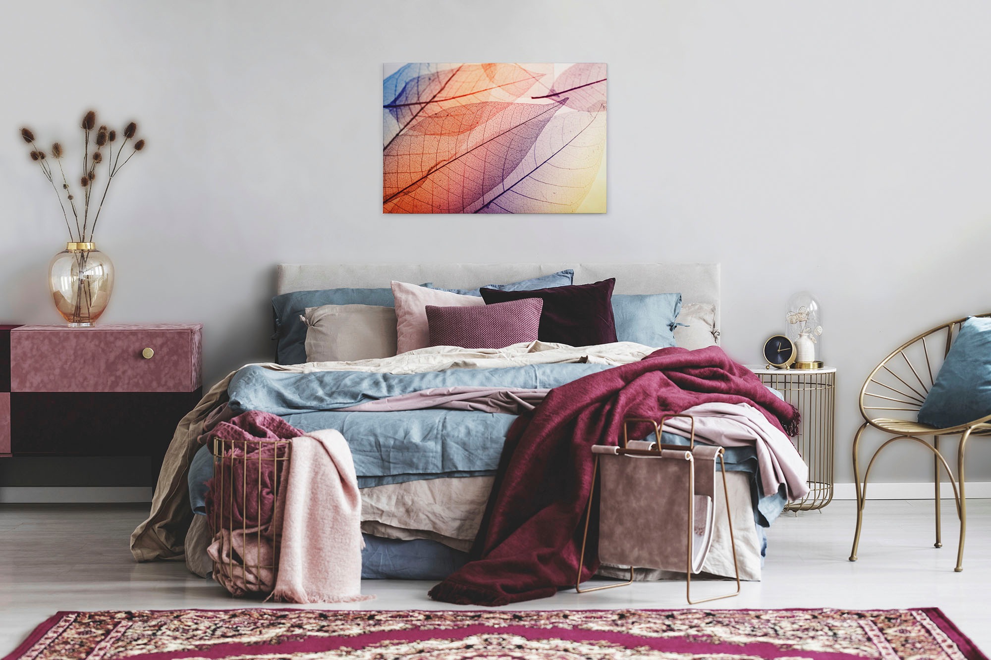 A.S. Création Leinwandbild »Limpid Leaf«, Kunst-Natur-Kinder, (1 St.), Keilrahmen Moderne Blätter Bunt Leinwand-Bild Wohnzimmer modern Kinder