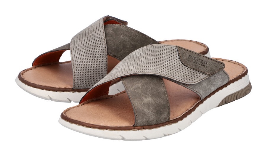 Rieker Pantolette, Sommerschuh, Schlappen, Klettschuh, mit Klettriemchen