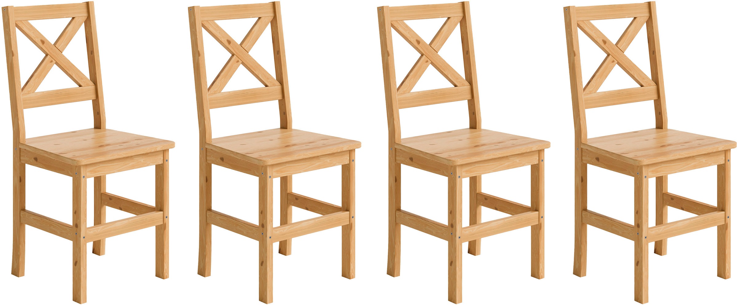 Home affaire 4-Fußstuhl »Malmö«, (Set), 4 St., Holzstuhl Kiefer Massivholz günstig online kaufen