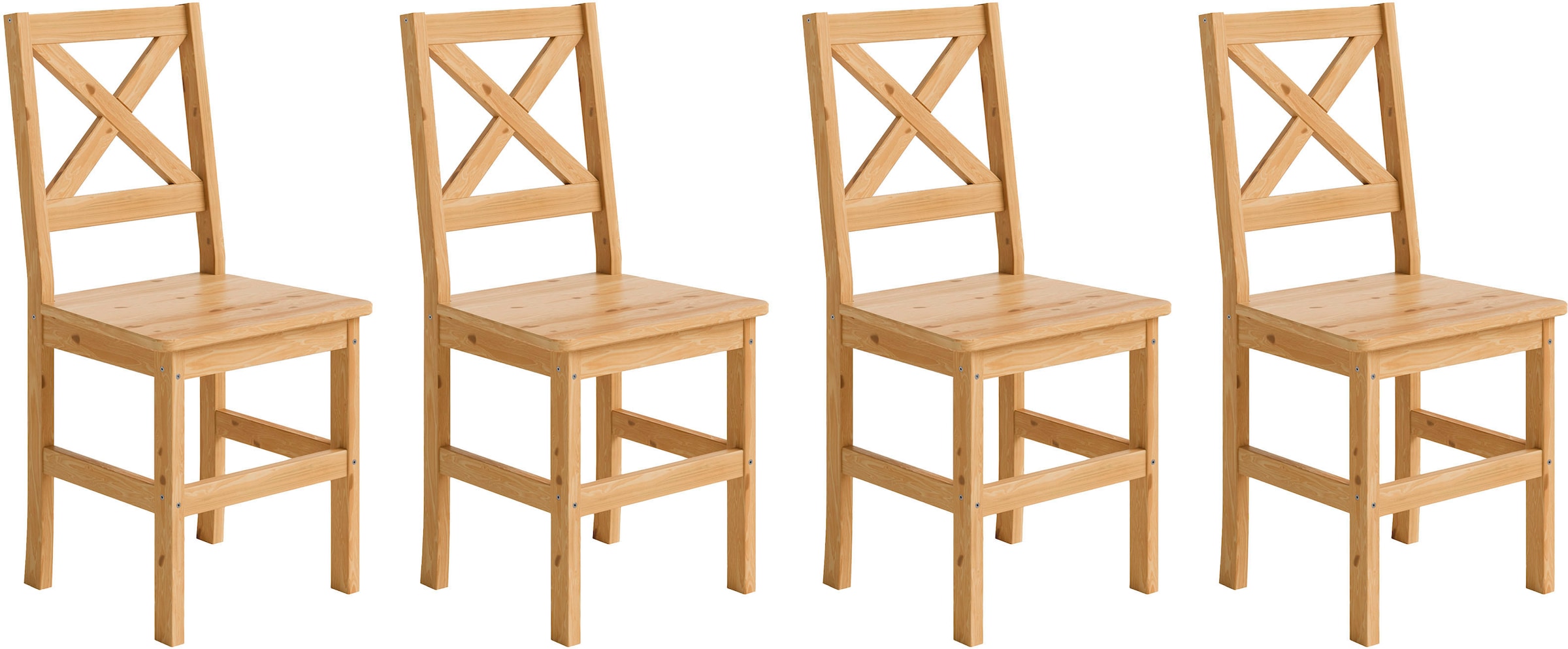 Home affaire 4-Fußstuhl »Malmö« (Set) 4 Stk. Holzstuhl Kiefer Massivholz na günstig online kaufen