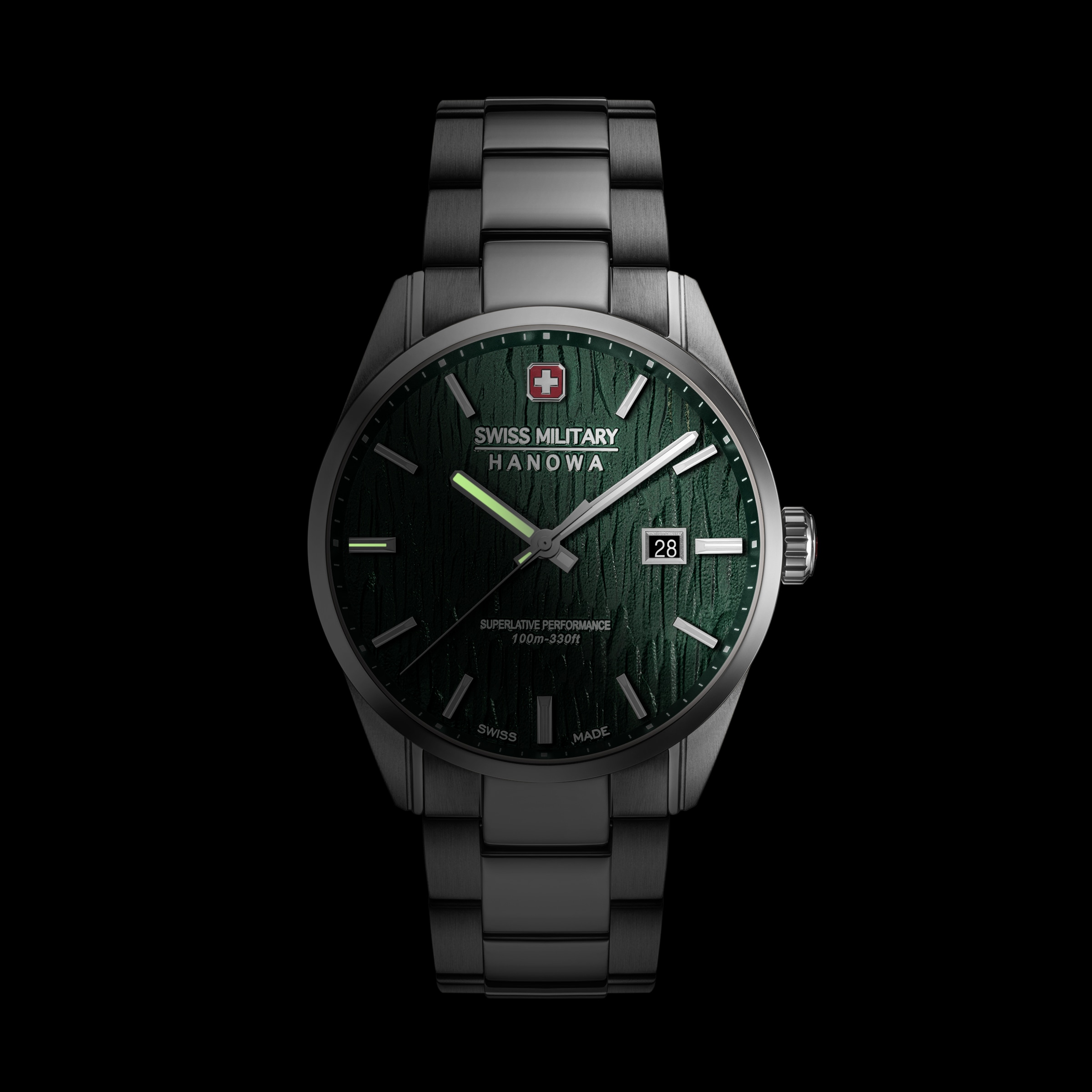 Swiss Military Hanowa Quarzuhr »Silver Fir« Armbanduhr, Herrenuhr, Swiss Made, Edelstahlarmband, analog, Tag