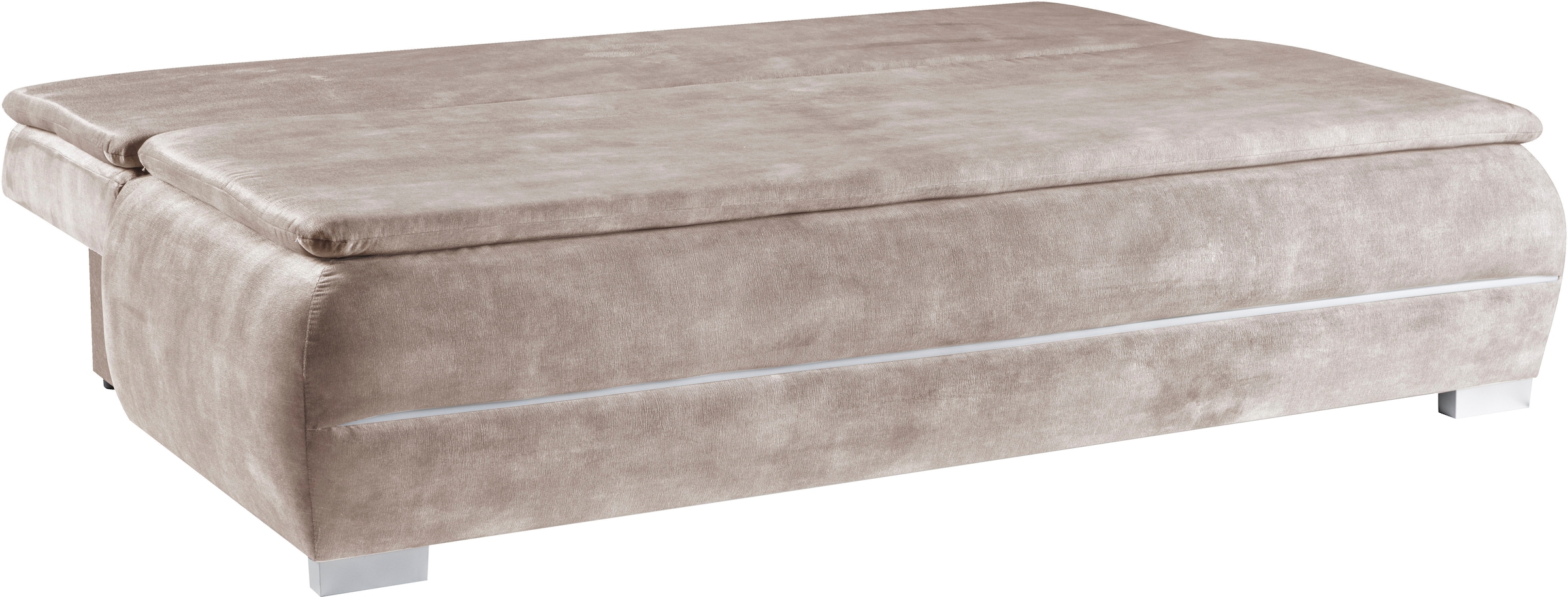 WERK2 Schlafsofa »Tekla 206 cm LED modern, Liegefläche 200/140cm, Wellenunterfederung« Veloursstoff, Schlaffunktion, Bettkasten, LED-Beleuchtung