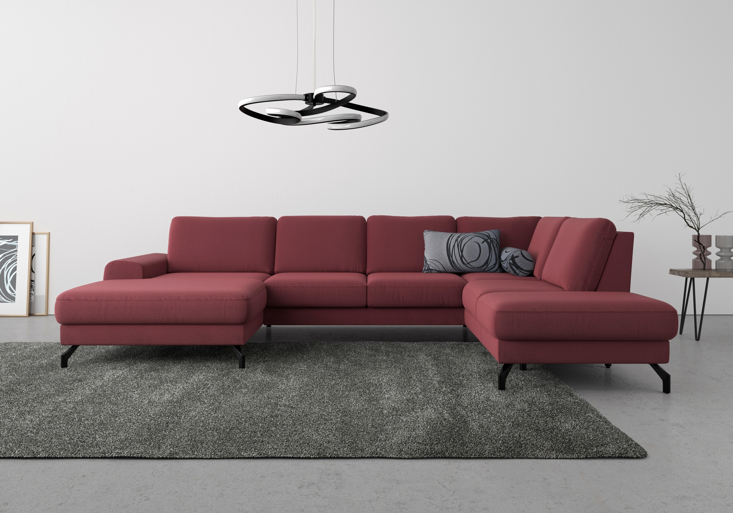 sit&more Wohnlandschaft »Cinturo U-Form«, inklusive Sitztiefenverstellung und Federkern, Sitzhöhe 45 cm