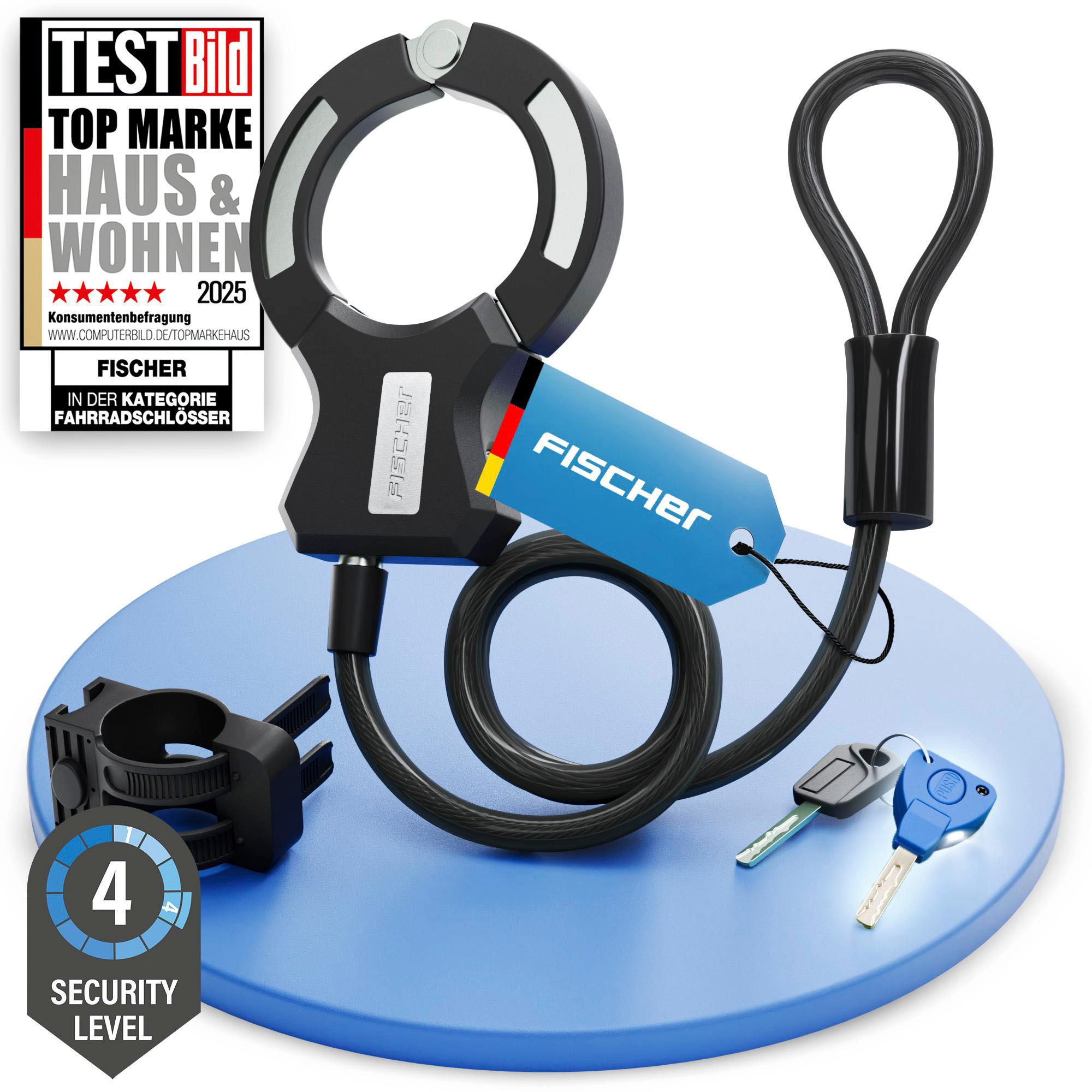 FISCHER Fahrrad Rahmenschloss »Handschellenschloss RK120/10« Rahmenschloss