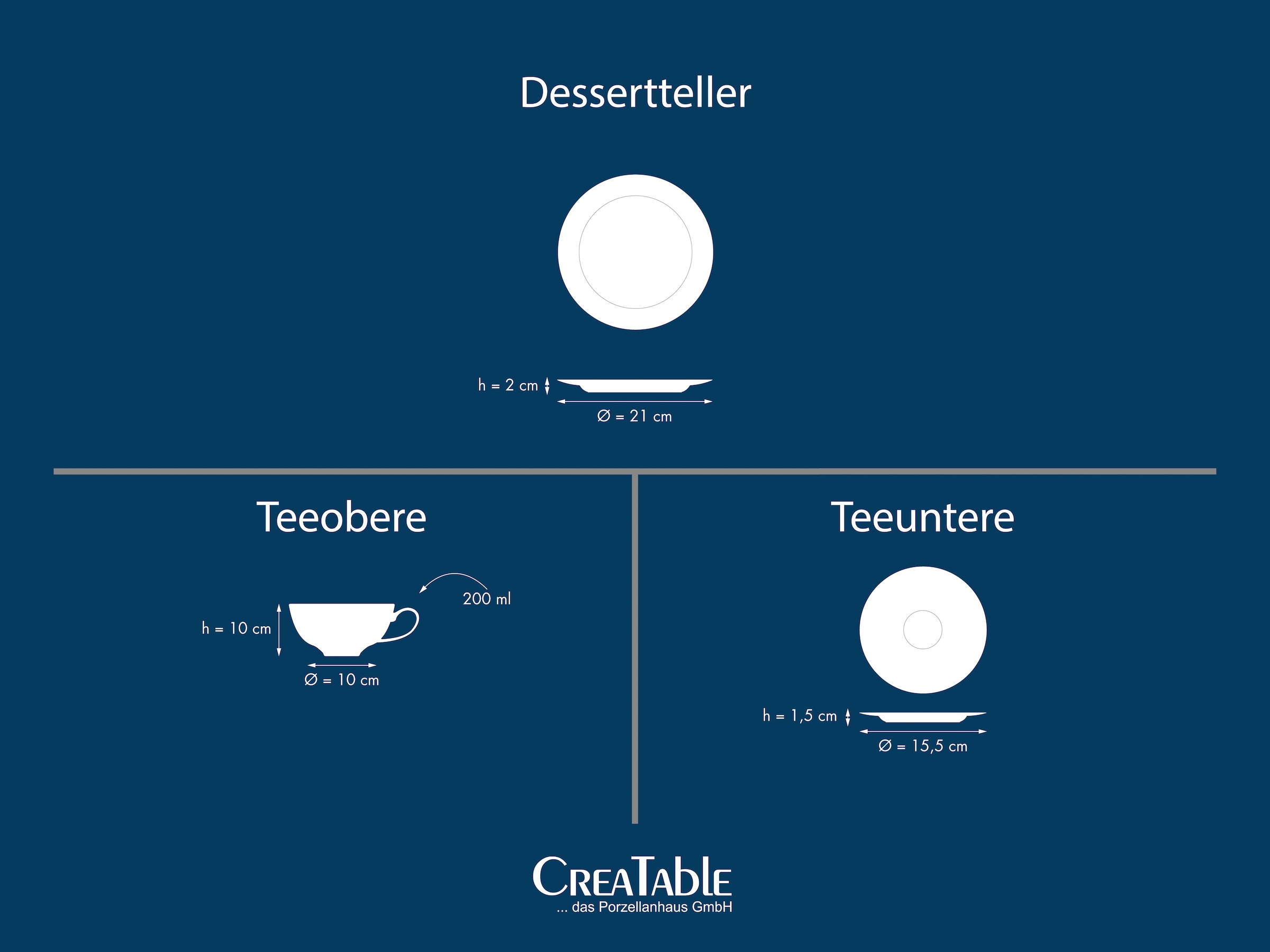 CreaTable Teeservice »Venice, Service 18-tlg.« Zeitlose Eleganz vereint mit moderner Alltagstauglichkeit