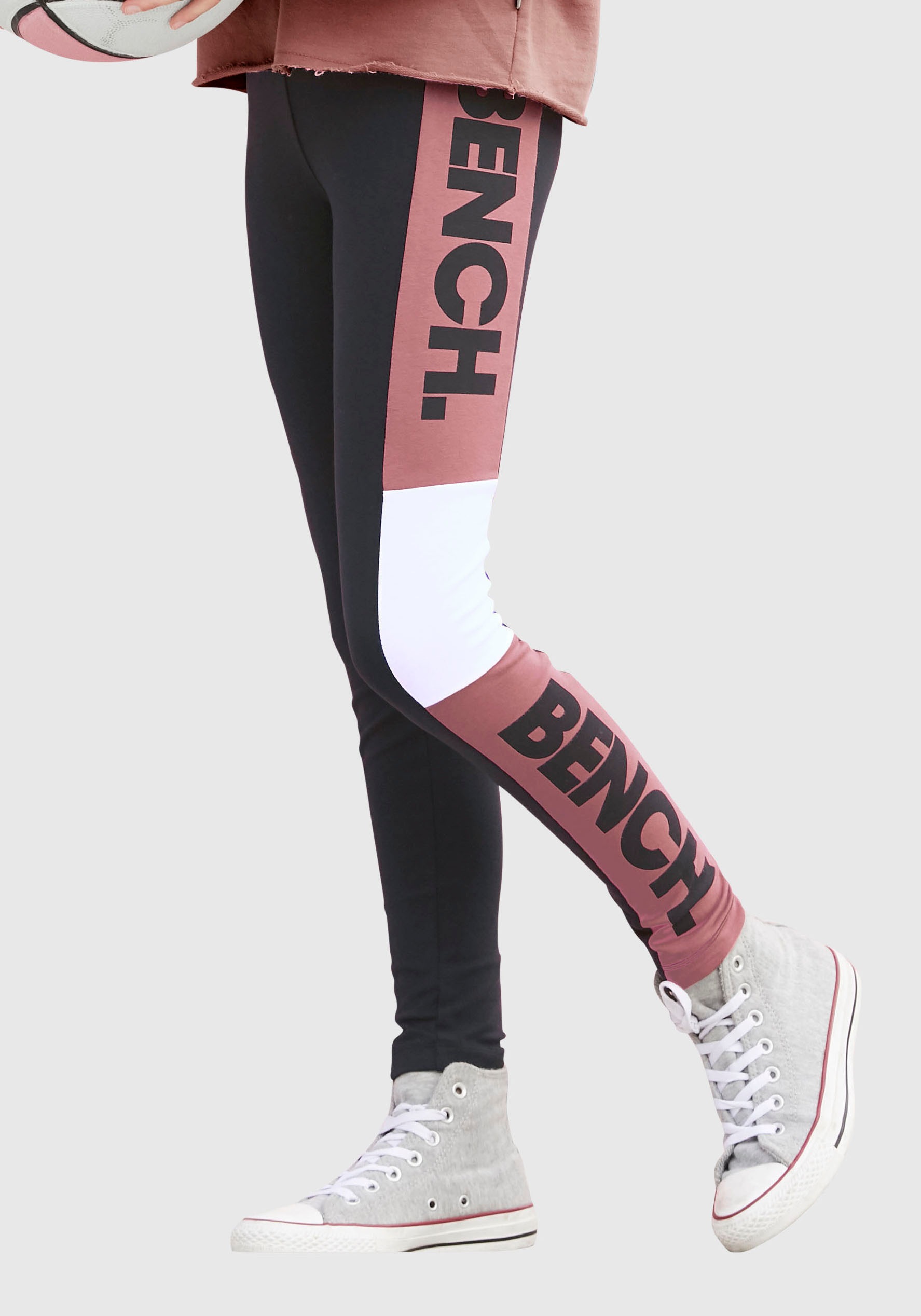 Bench. Leggings, mit Einsätzen und Logo-Druck | Stretchhosen