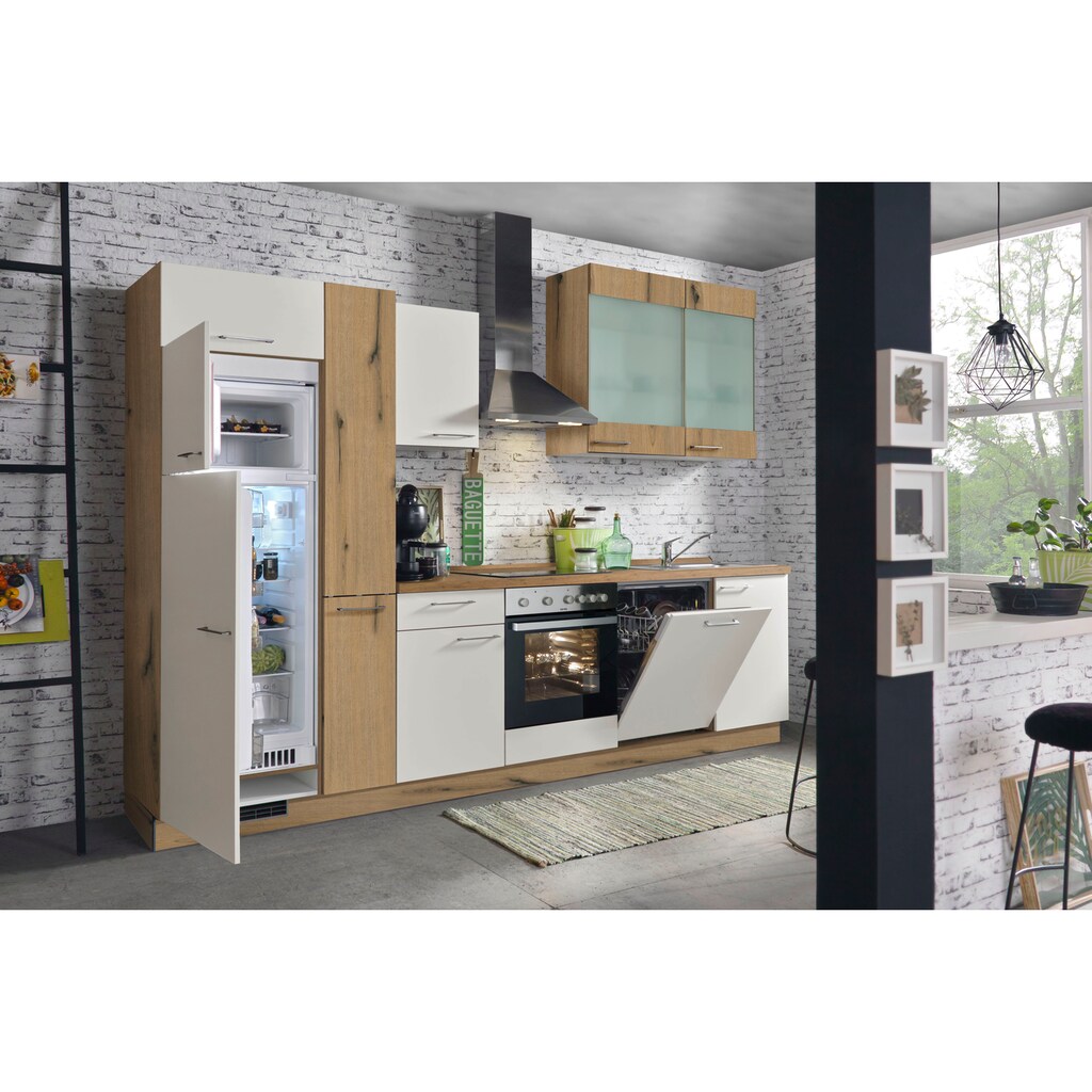 Kochstation Küchenzeile »Trea«, vormontiert, mit Vollauszug und Soft-Close-Funktion, Breite 310 cm
