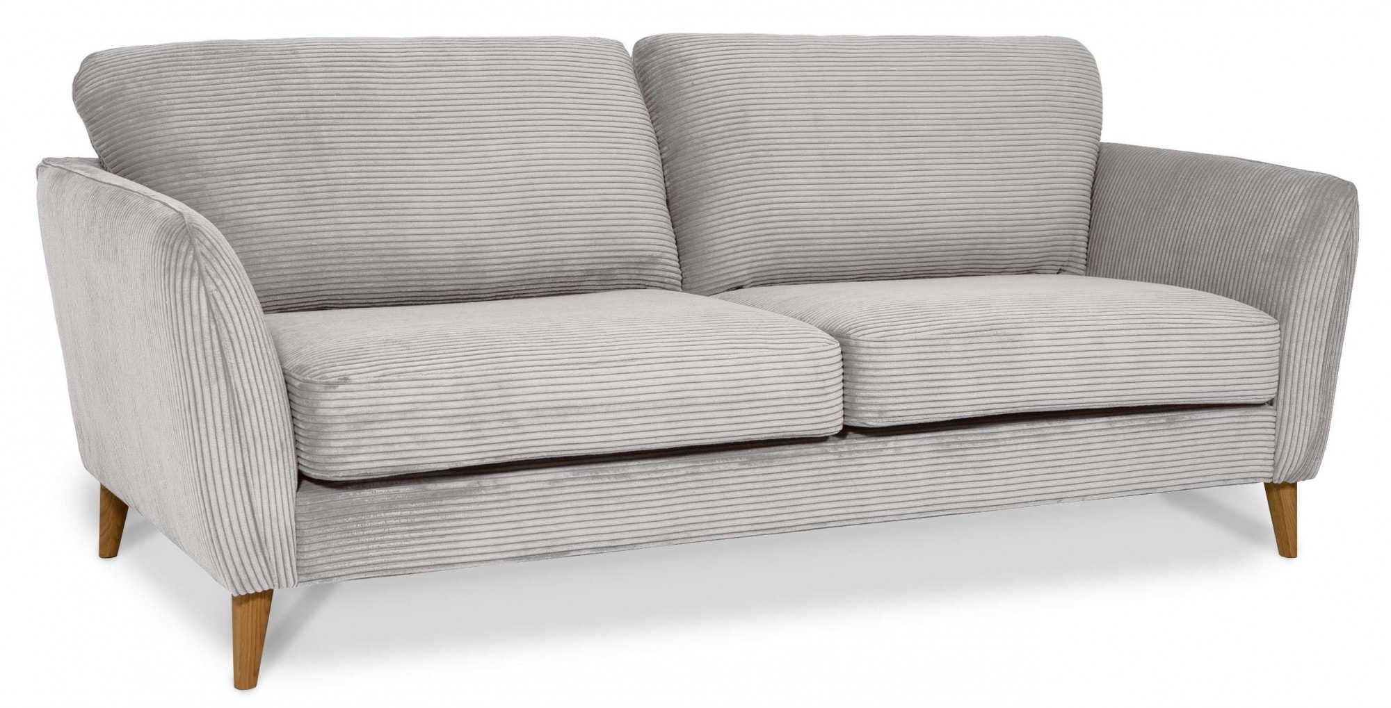 Home affaire 3-Sitzer »MARSEILLE 3er Sofa 206 cm, Cord, Flachgewebe, Struktur, Webstoff«, Massivholzbeine Eiche, Landhausstil, Wellenunterfederung