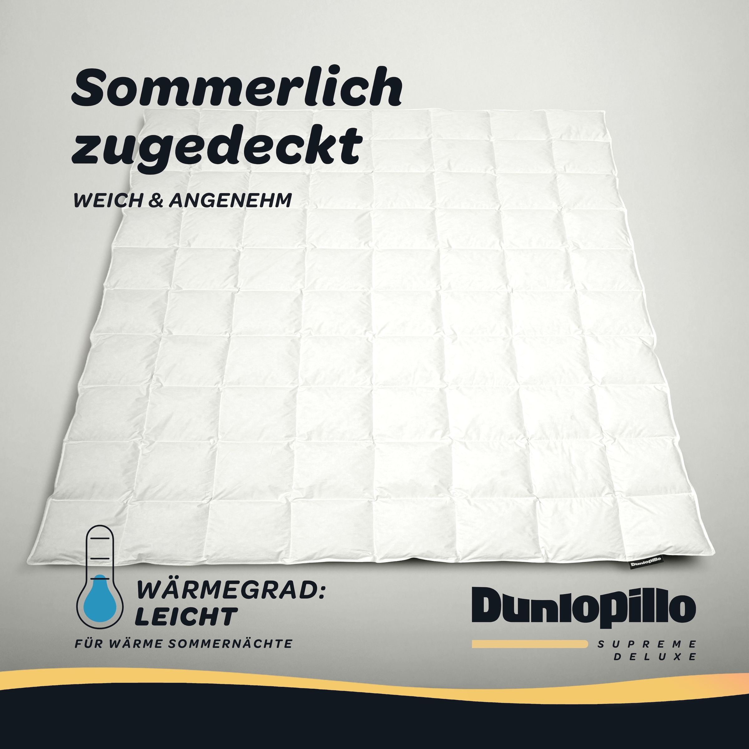 Dunlopillo Gänsedaunenbettdecke »Dunlopillo Supreme Deluxe, "NEUHEIT" in Größe 135x220 & 155 220 cm« leicht Füllung 90% Gänsedaunen & 10% Federn 1 Stk. tlg. Hergestellt in Deutschland & Downpass zertifiziert, NOMITE