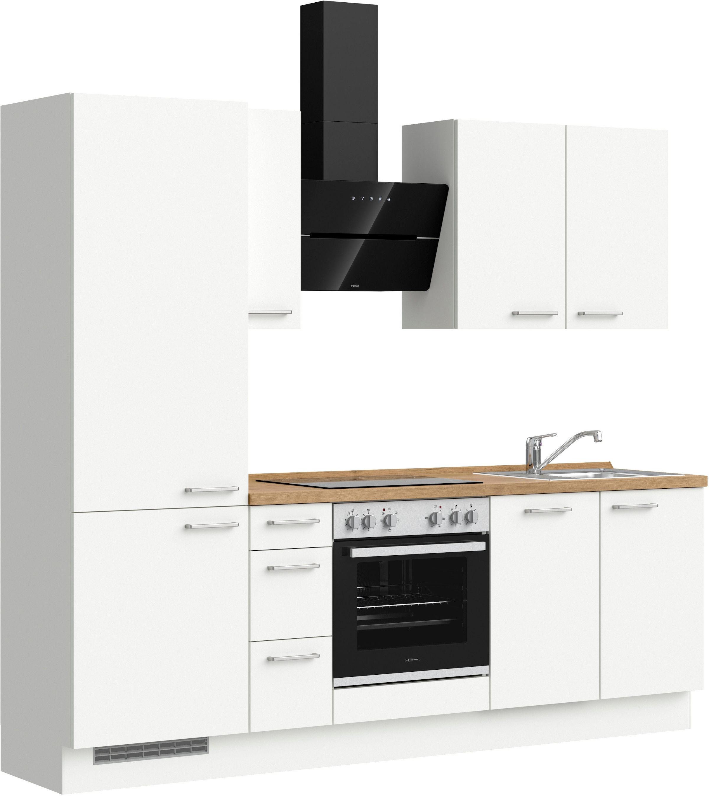 nobilia® Küchenzeile »"Touch II"«, vormontiert, Ausrichtung wählbar, Breite 240 cm, wahlw. mit E-Geräten
