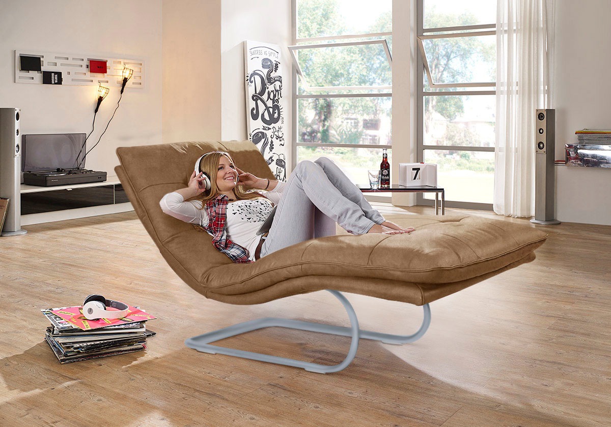 W.SCHILLIG Relaxliege »daily dreams«, in Waffelkissen-Optik, wahlweise mit Motor, silber matt, in 2 Breiten