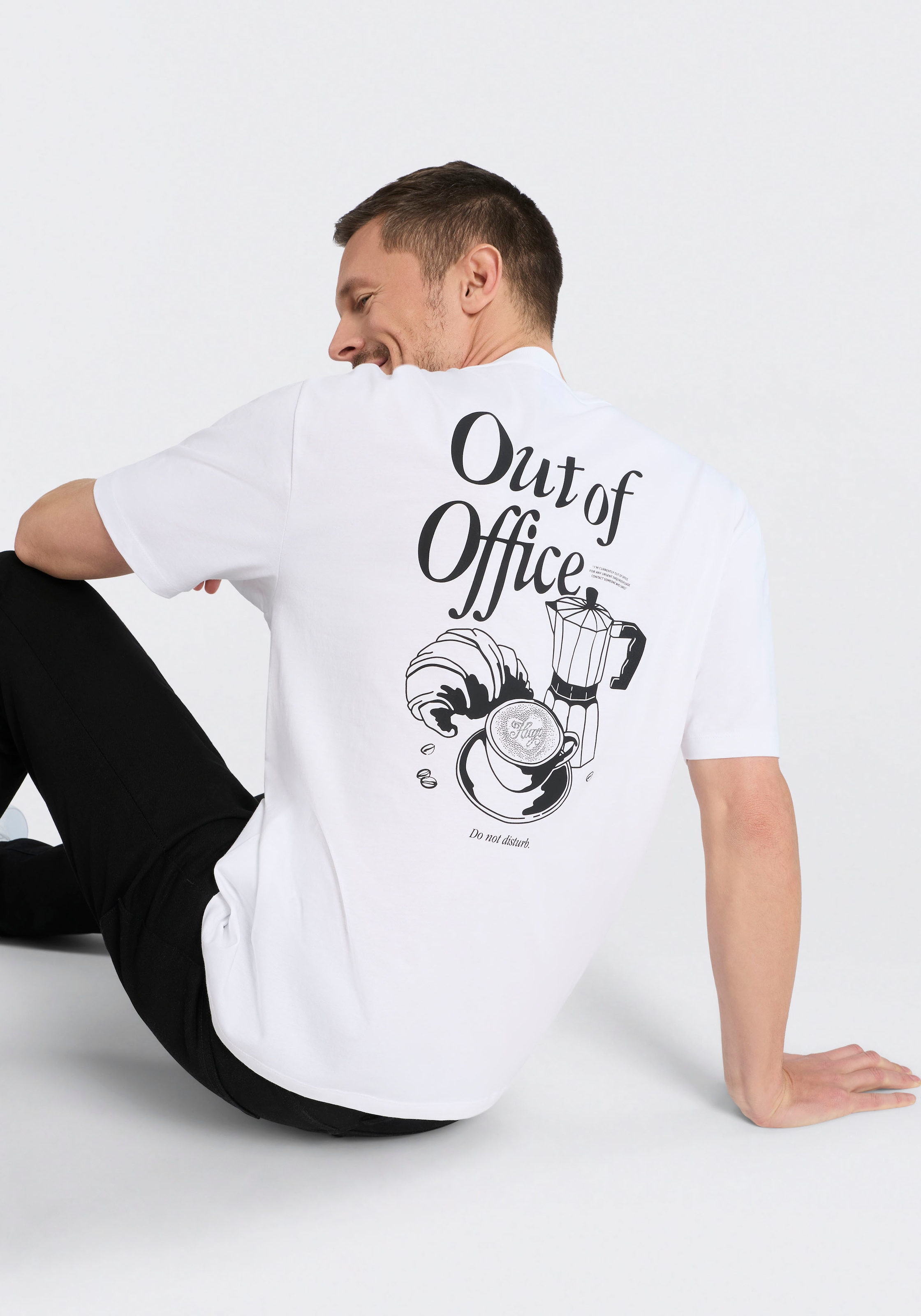 HUGO T-Shirt »Oversized Tee« mit Print, Rundhals