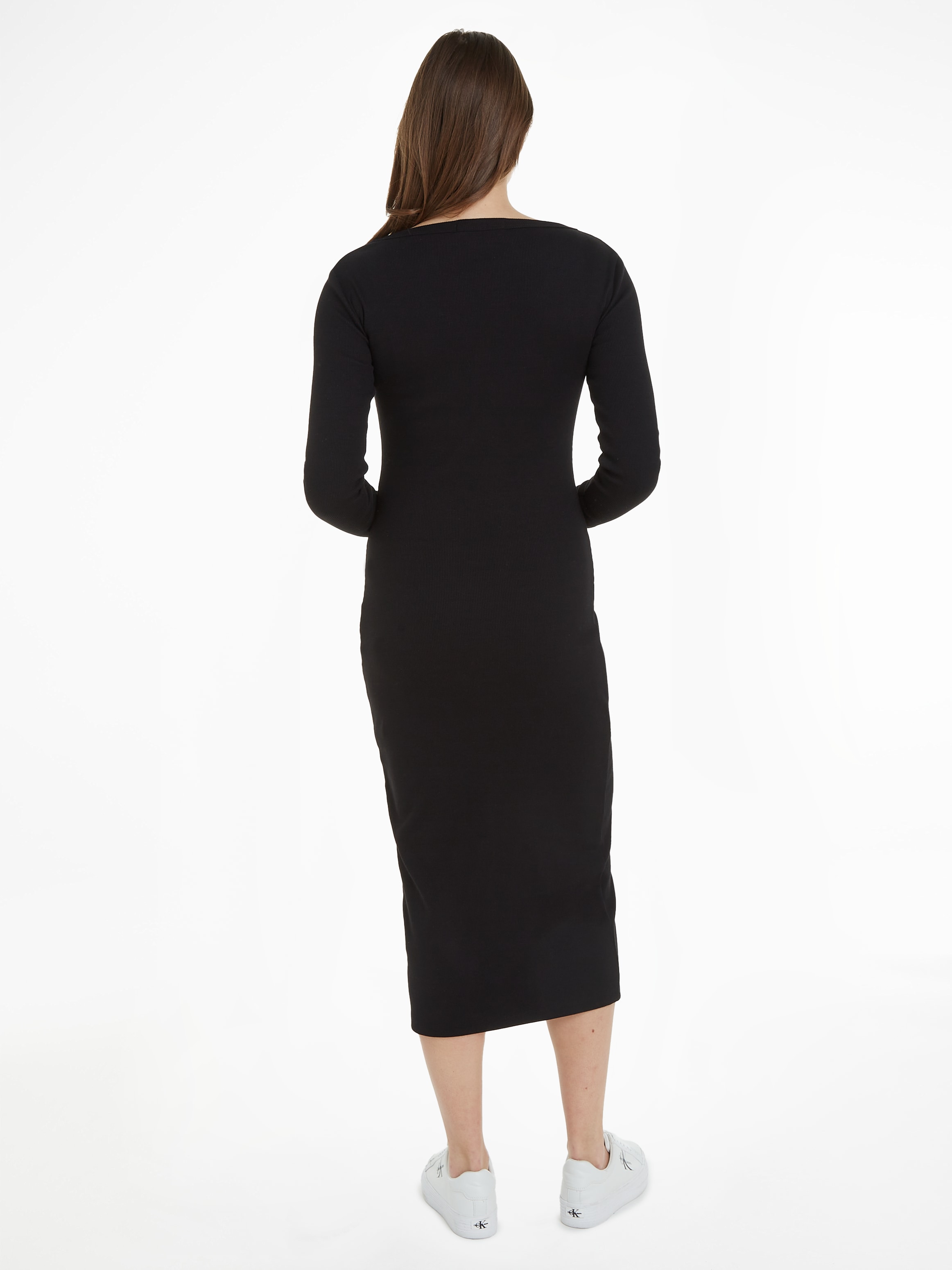 Calvin Klein DRESS« LONG Jerseykleid SLEEVE »LABEL bei online Jeans RIB