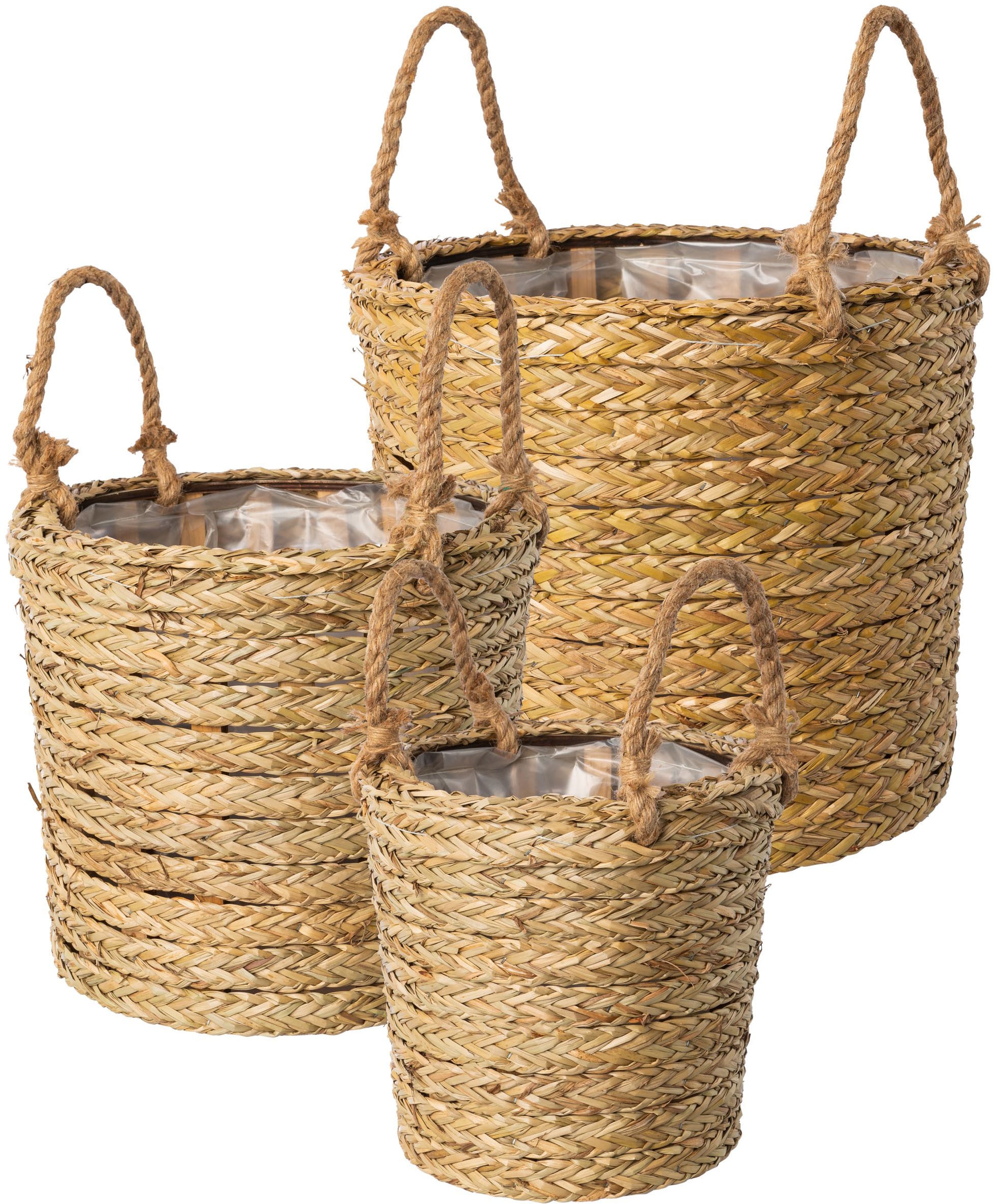 Creativ home Aufbewahrungskorb »Korb mit Henkel« mit Folieneinsatz günstig online kaufen