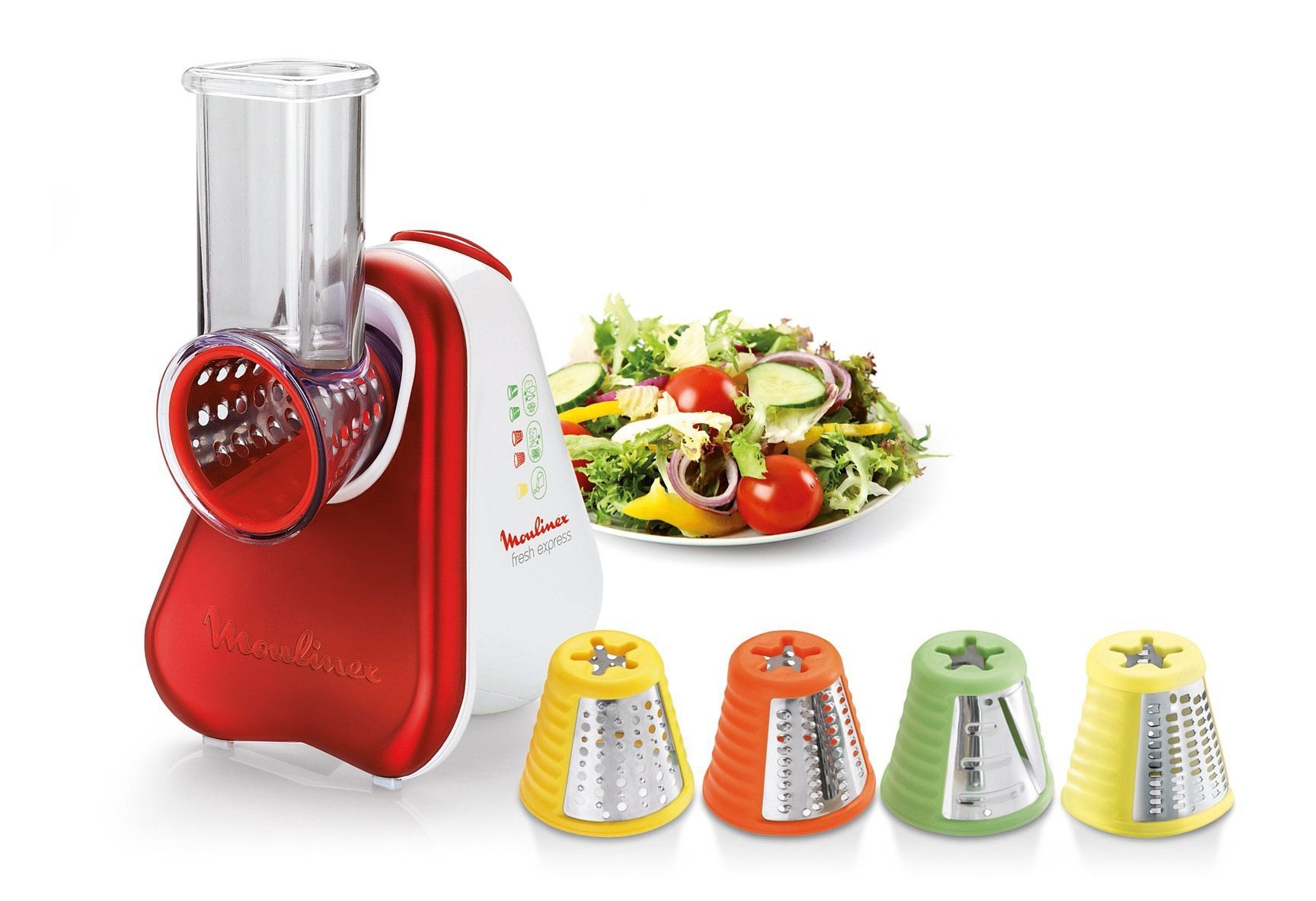 Moulinex Zerkleinerer »DJ756G Fresh Express Plus«, 200 W, Gemüseschneider, Gemüsehobel, 5 Einsätze inkl. Reiben