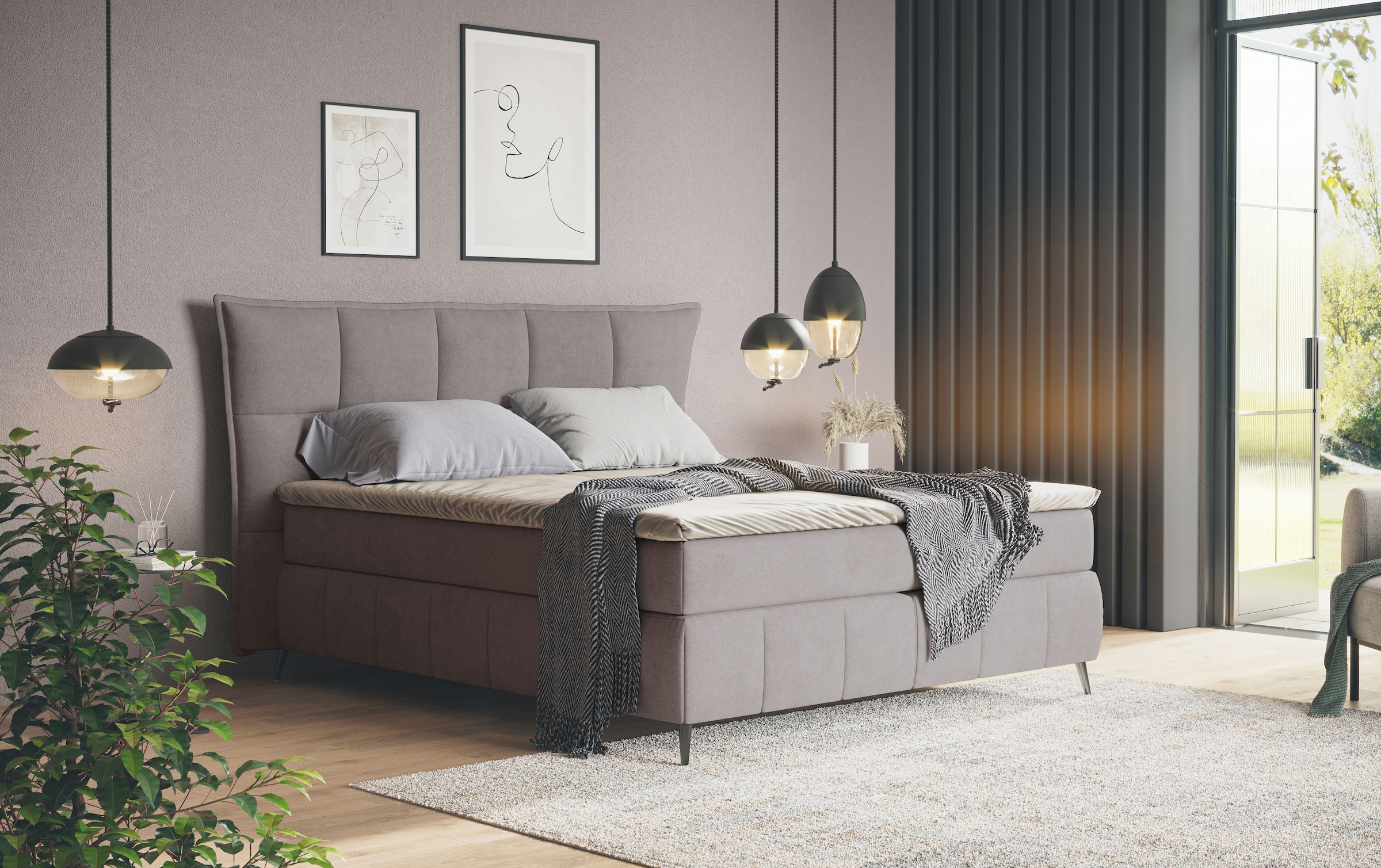 COTTA Boxspringbett »Sarah«, inkl. Topper, 2 Matratzenkerne, Härtegrade H2, günstig online kaufen